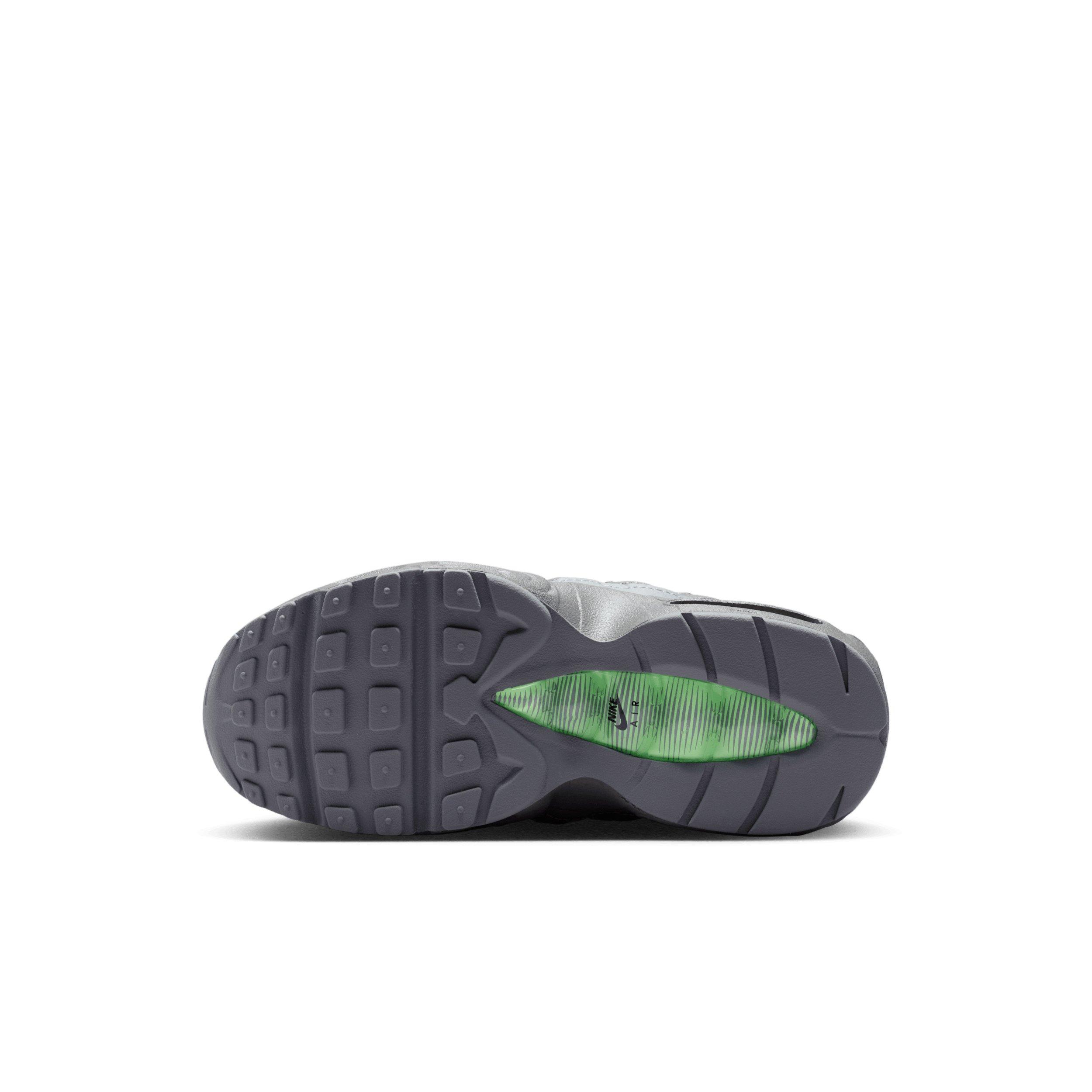 Nike Air Max 95 Recraft "Black/Cool Grey/Iron Grey/Illusion Green" Preschool Boys' Shoe - BLACK/GREY/GREY/GREEN Thumbnail View 6