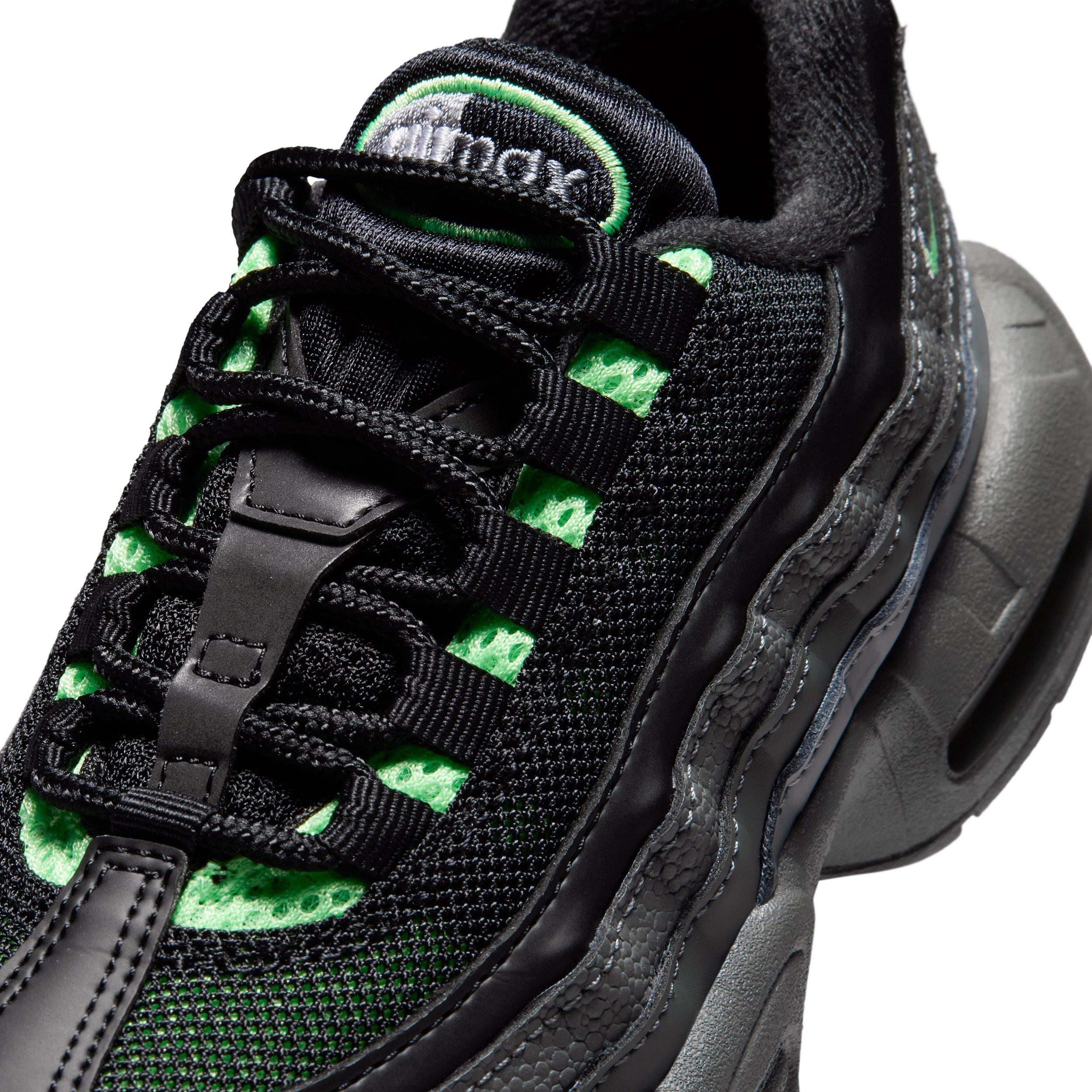Nike Air Max 95 Recraft "Black/Cool Grey/Iron Grey/Illusion Green" Preschool Boys' Shoe - BLACK/GREY/GREY/GREEN Thumbnail View 7