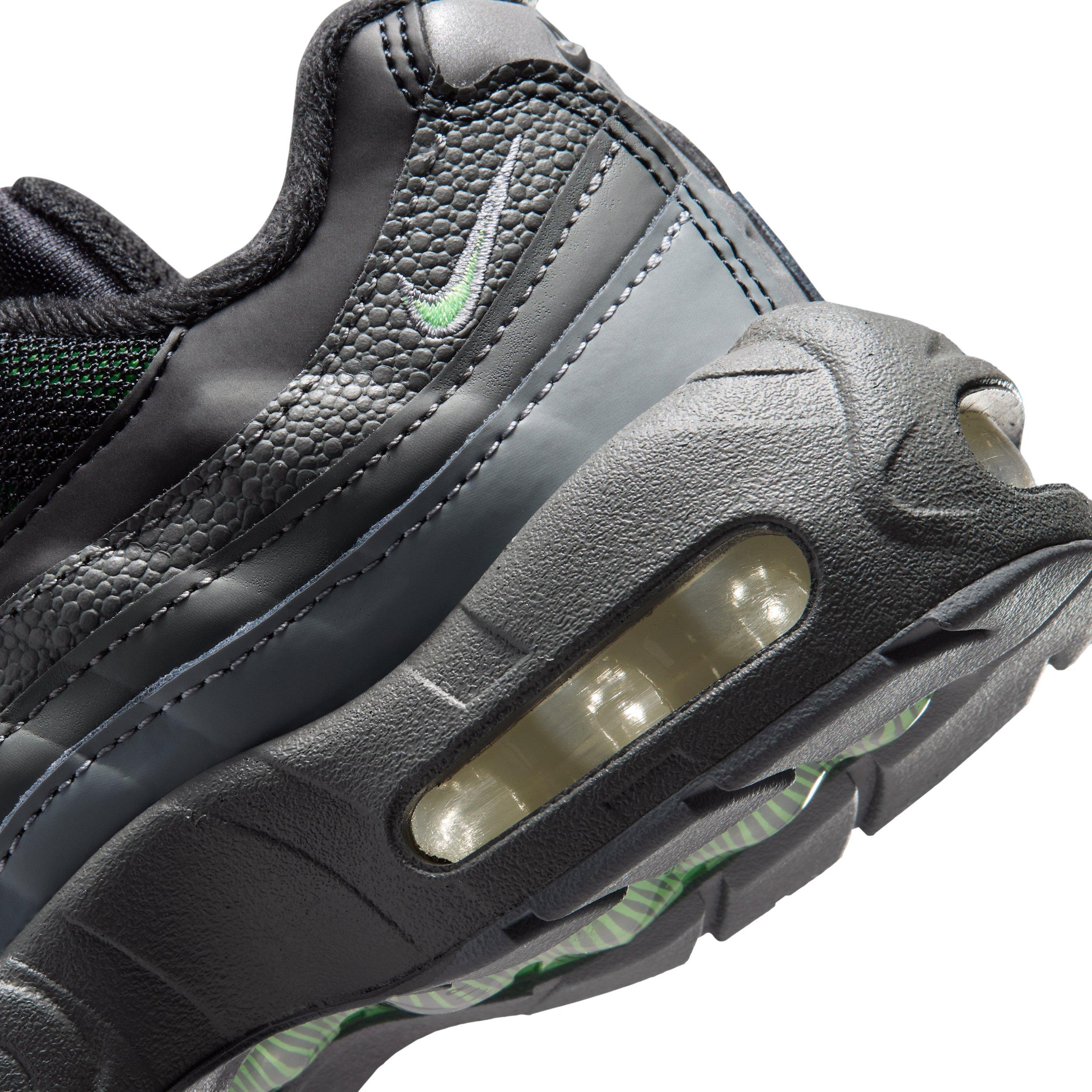 Nike Air Max 95 Recraft "Black/Cool Grey/Iron Grey/Illusion Green" Preschool Boys' Shoe - BLACK/GREY/GREY/GREEN Thumbnail View 8