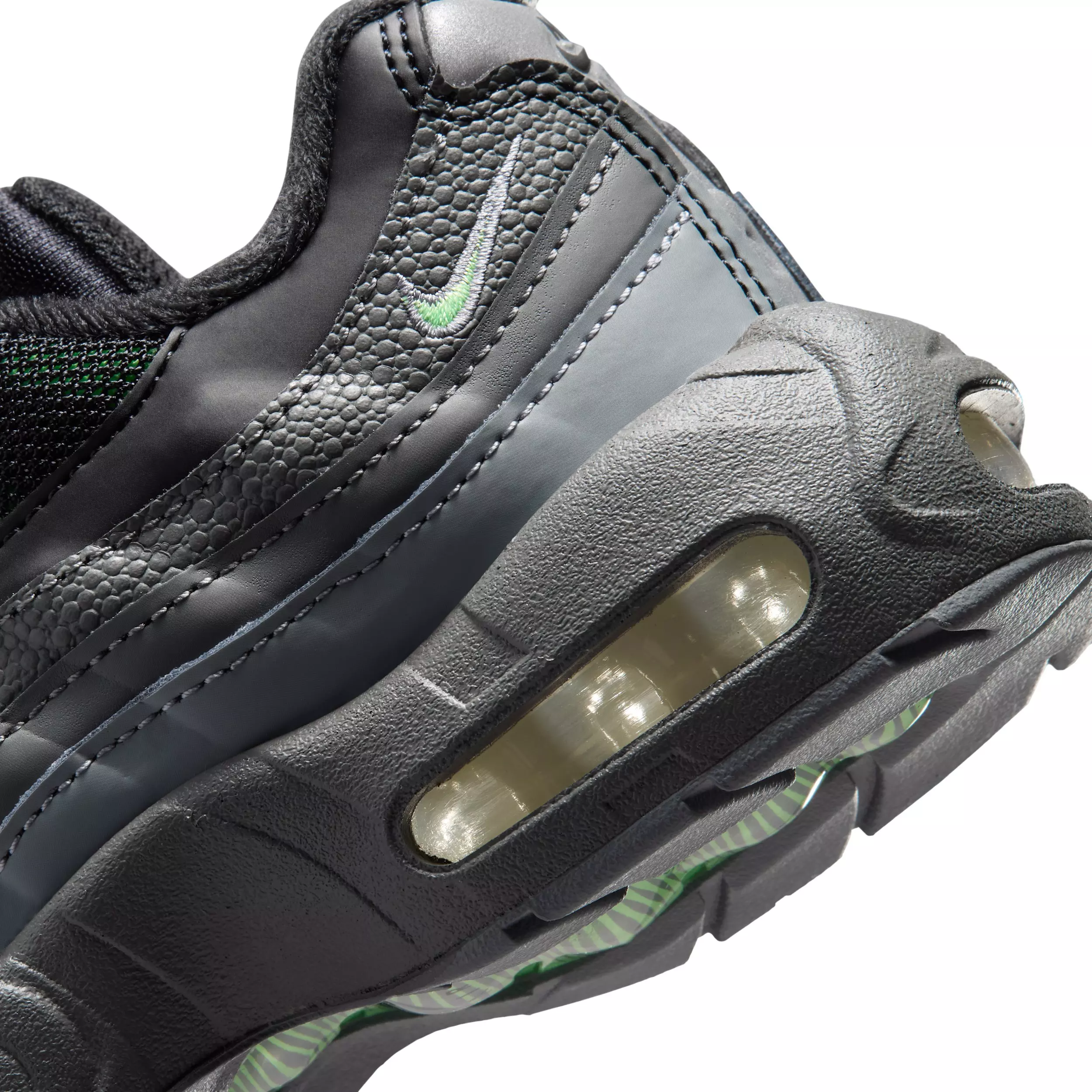 Nike Air Max 95 Recraft "Black/Cool Grey/Iron Grey/Illusion Green" Preschool Boys' Shoe - BLACK/GREY/GREY/GREEN