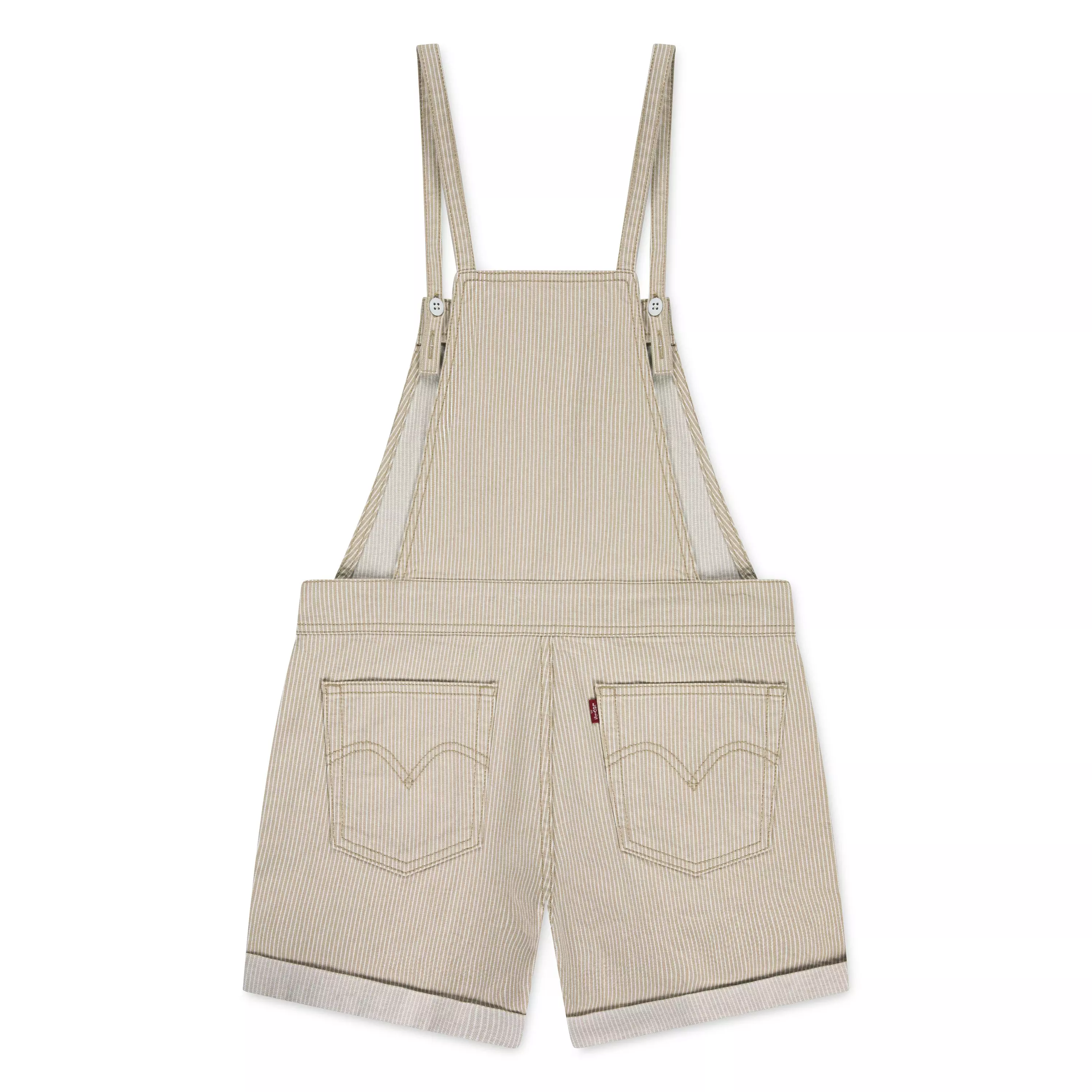 Levi's Big Girls' Knot Strap Cream Wash Denim Shortalls - CREAM