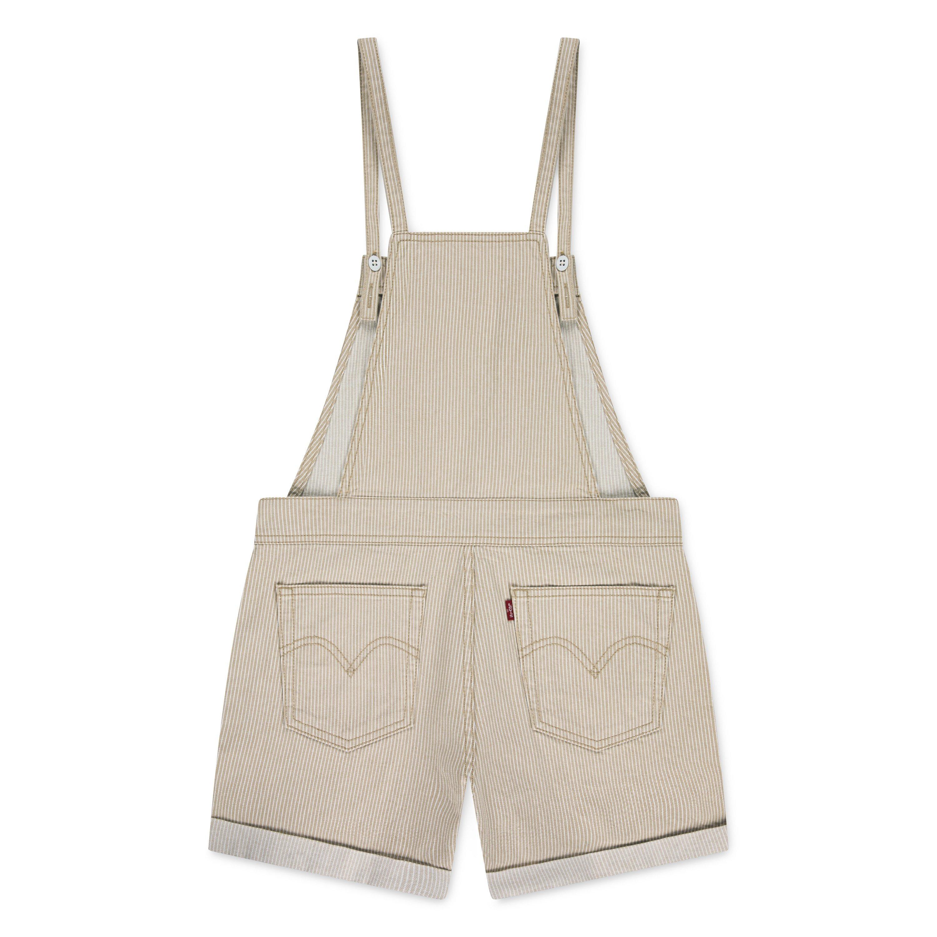 Levi's Knot Strap Big Girls' Cream Wash Denim Shortalls