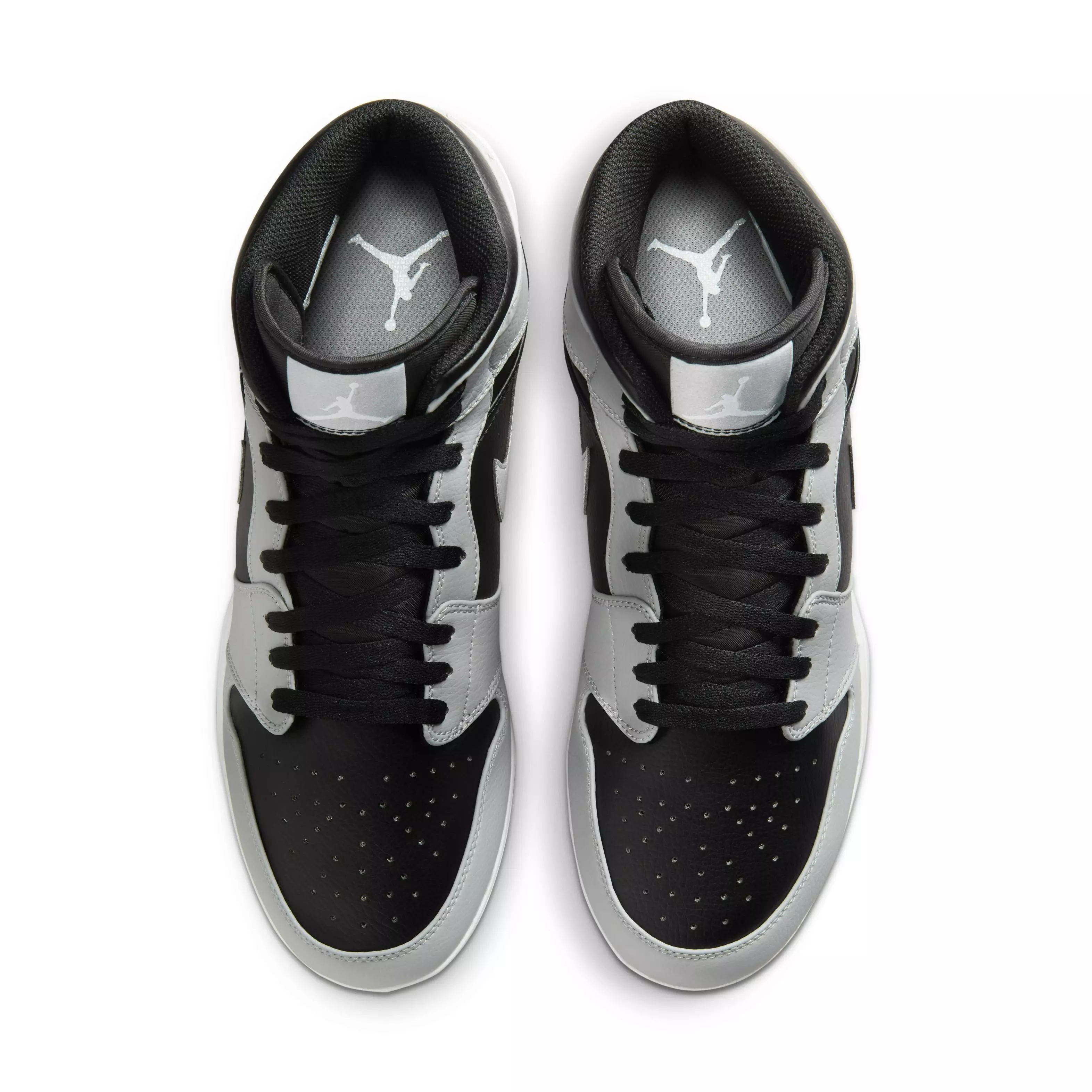 Jordan 1 Mid TD "Black/Light Smoke Grey/Black/Light Smoke Grey" Men's Football Cleat - BLACK/LT GREY/BLACK/LT GREY
