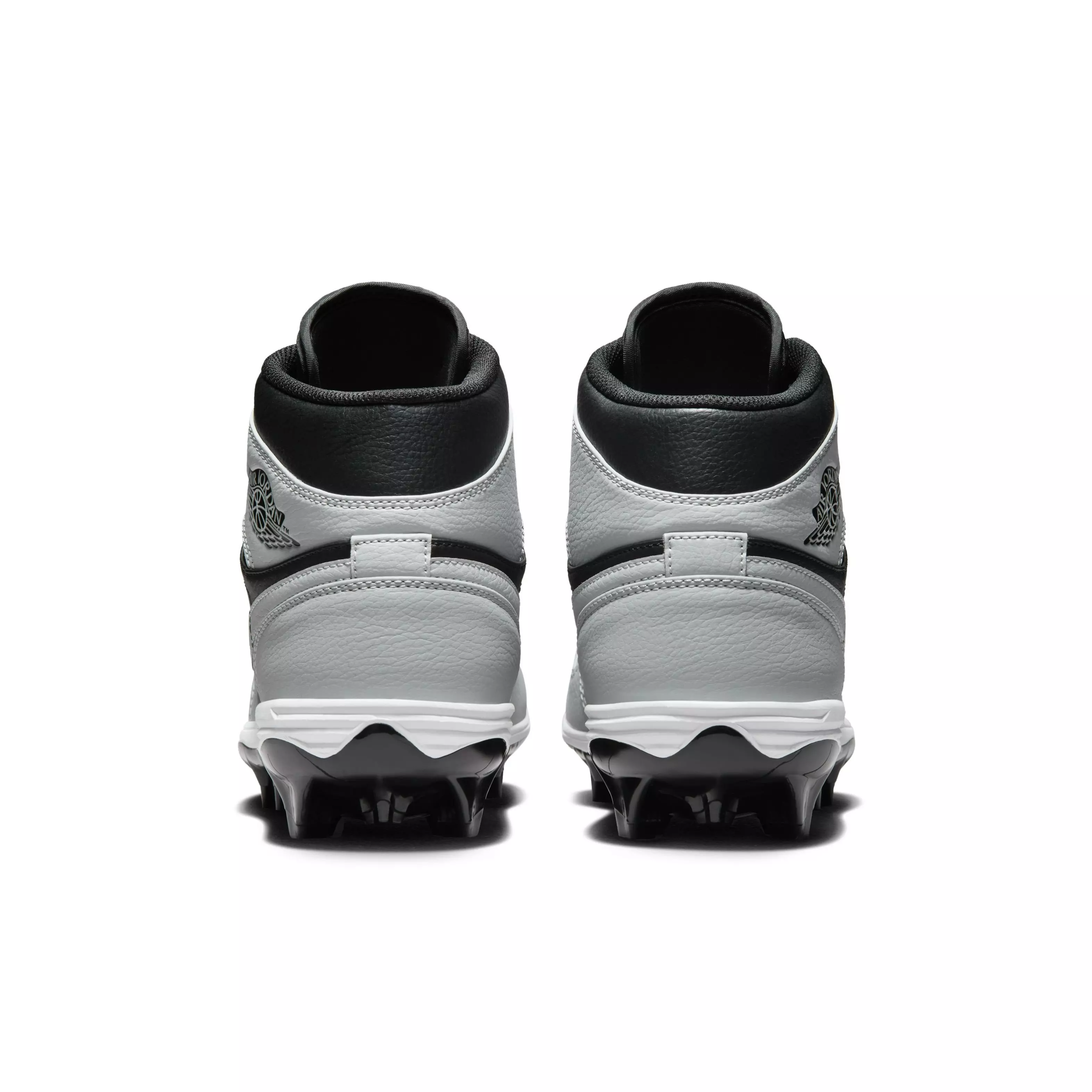 Jordan 1 Mid TD "Black/Light Smoke Grey/Black/Light Smoke Grey" Men's Football Cleat - BLACK/LT GREY/BLACK/LT GREY