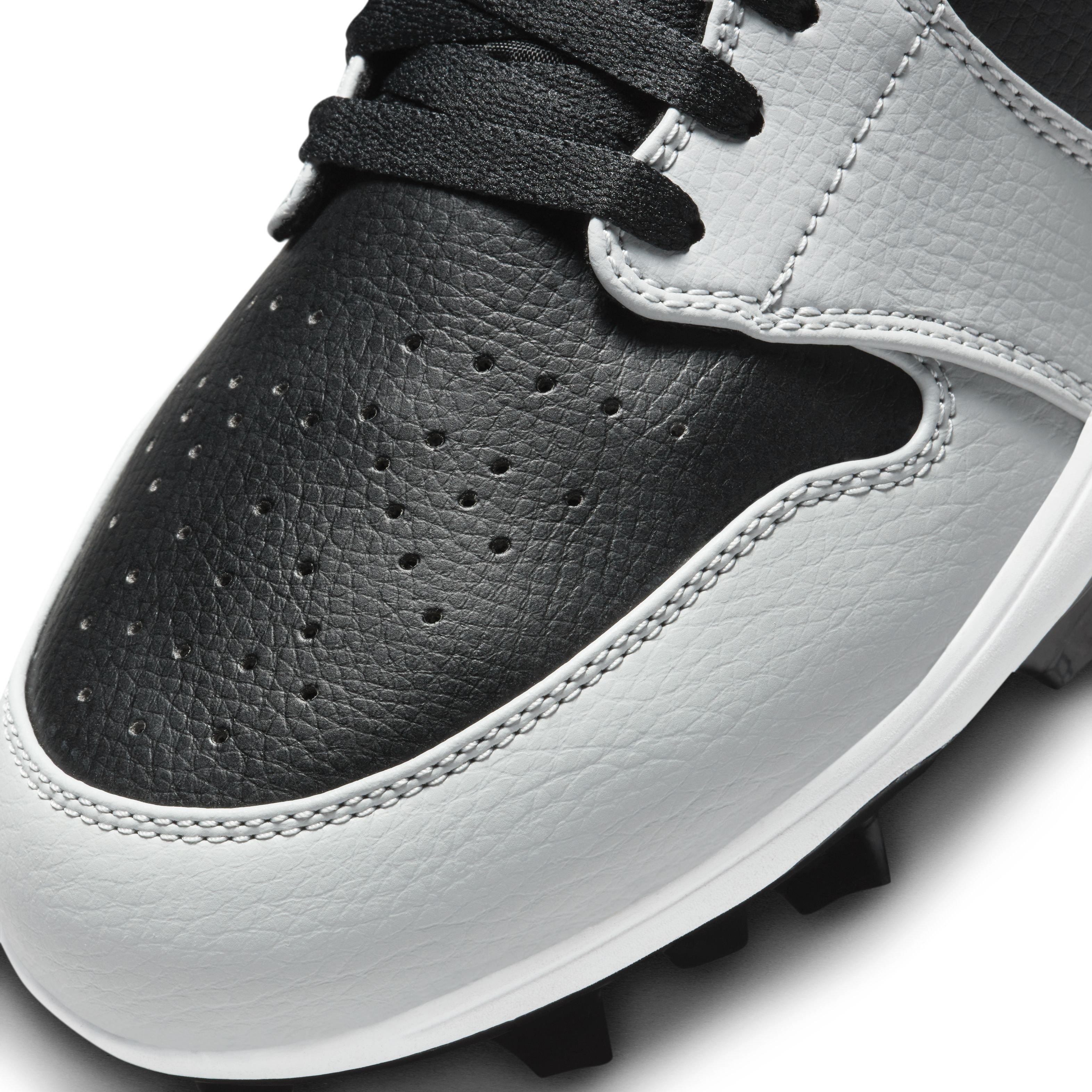 Jordan 1 Mid TD "Black/Light Smoke Grey/Black/Light Smoke Grey" Men's Football Cleat - BLACK/LT GREY/BLACK/LT GREY Thumbnail View 8