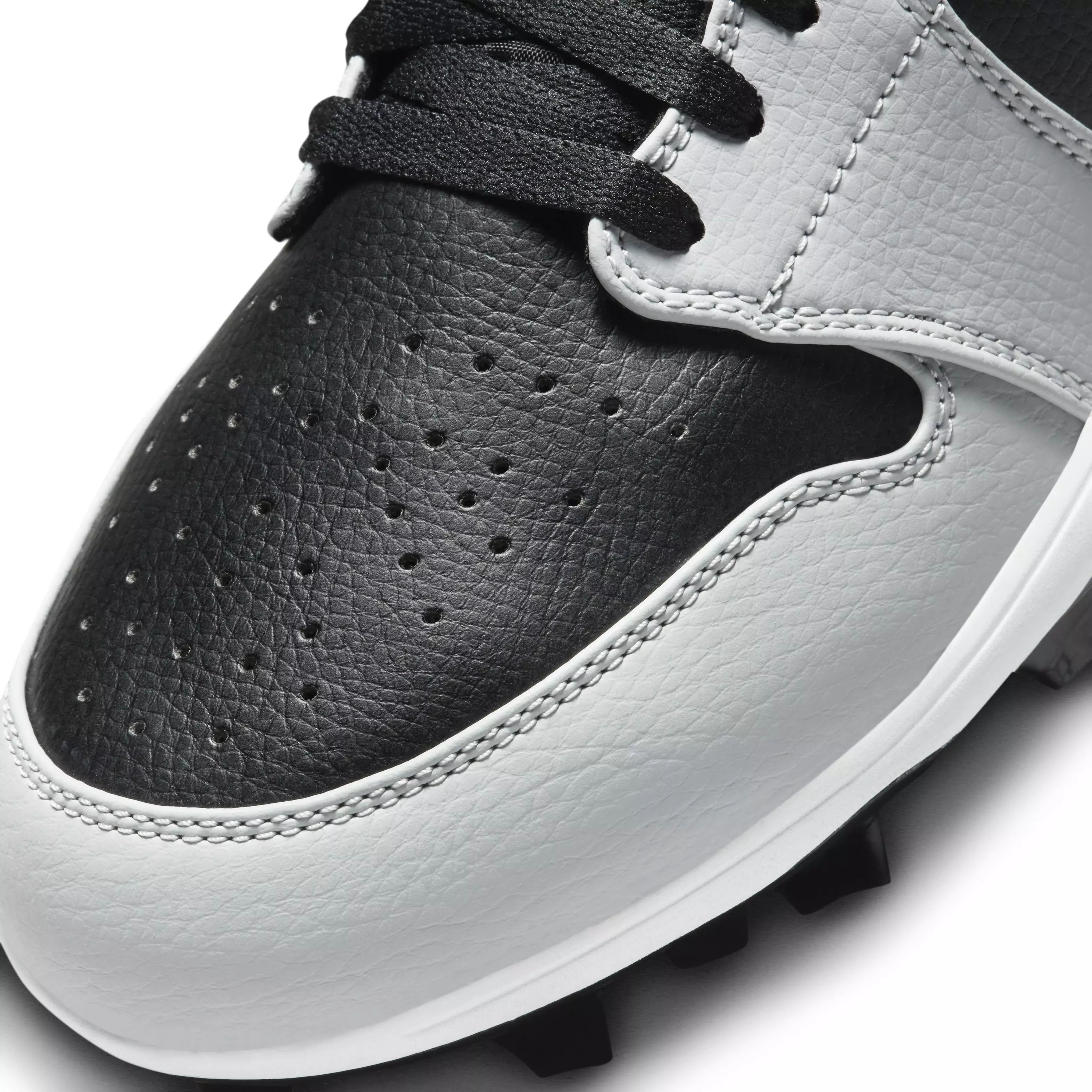 Jordan 1 Mid TD "Black/Light Smoke Grey/Black/Light Smoke Grey" Men's Football Cleat - BLACK/LT GREY/BLACK/LT GREY