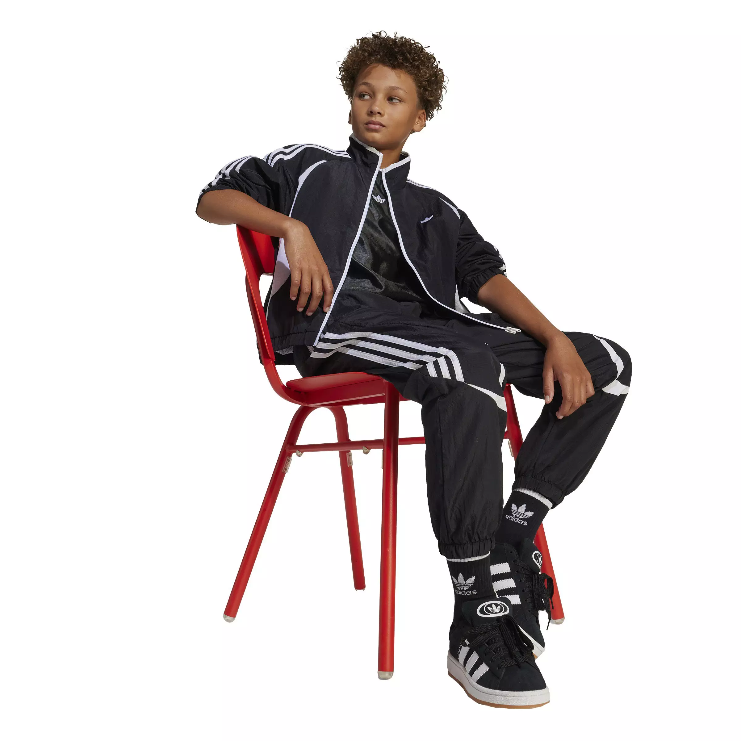 adidas Originals Big Kids' Teamgeist Track Pants - Black - BLACK
