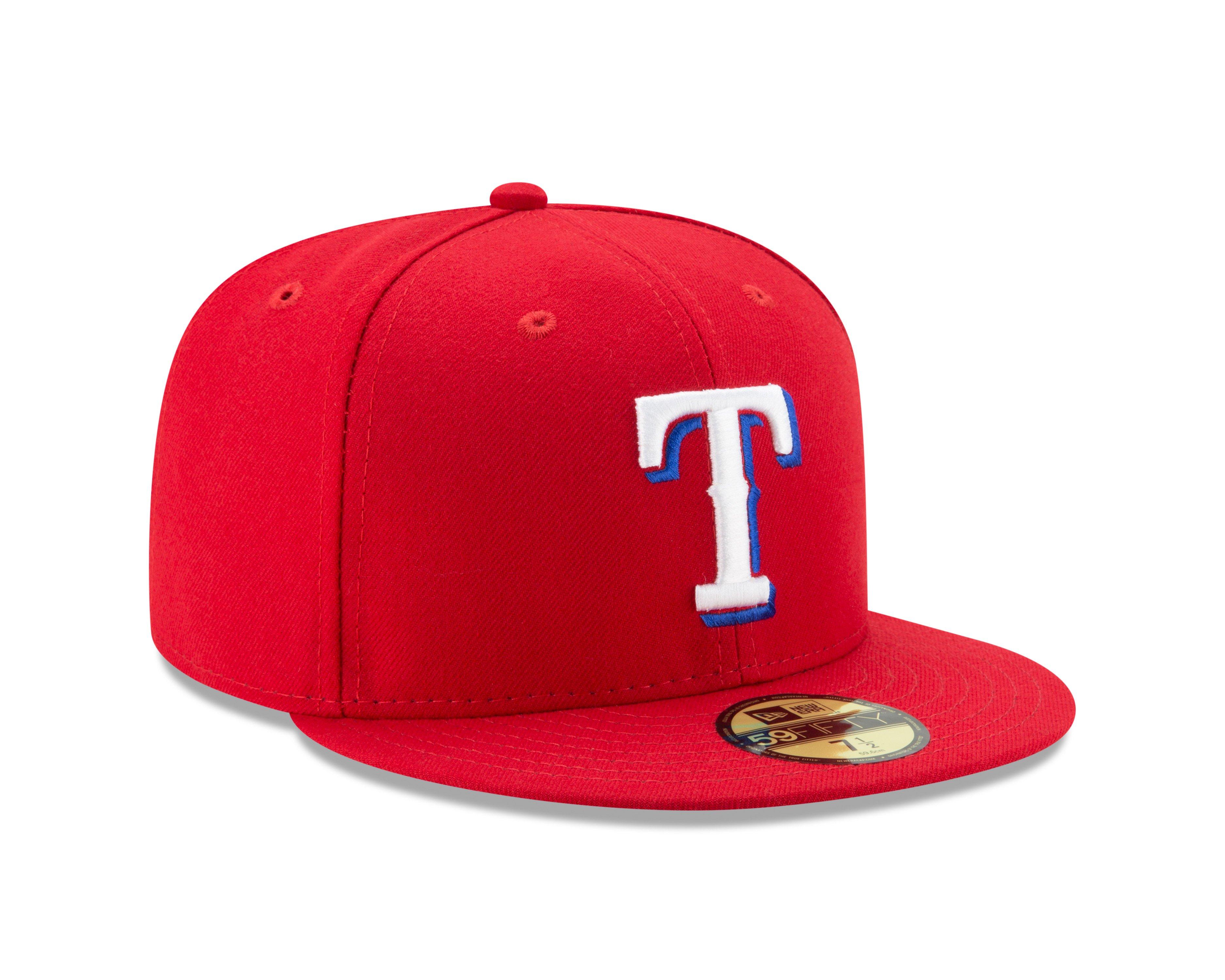 Texas Rangers Hat Cap Fitted Mens 8 Black White New Era MLB