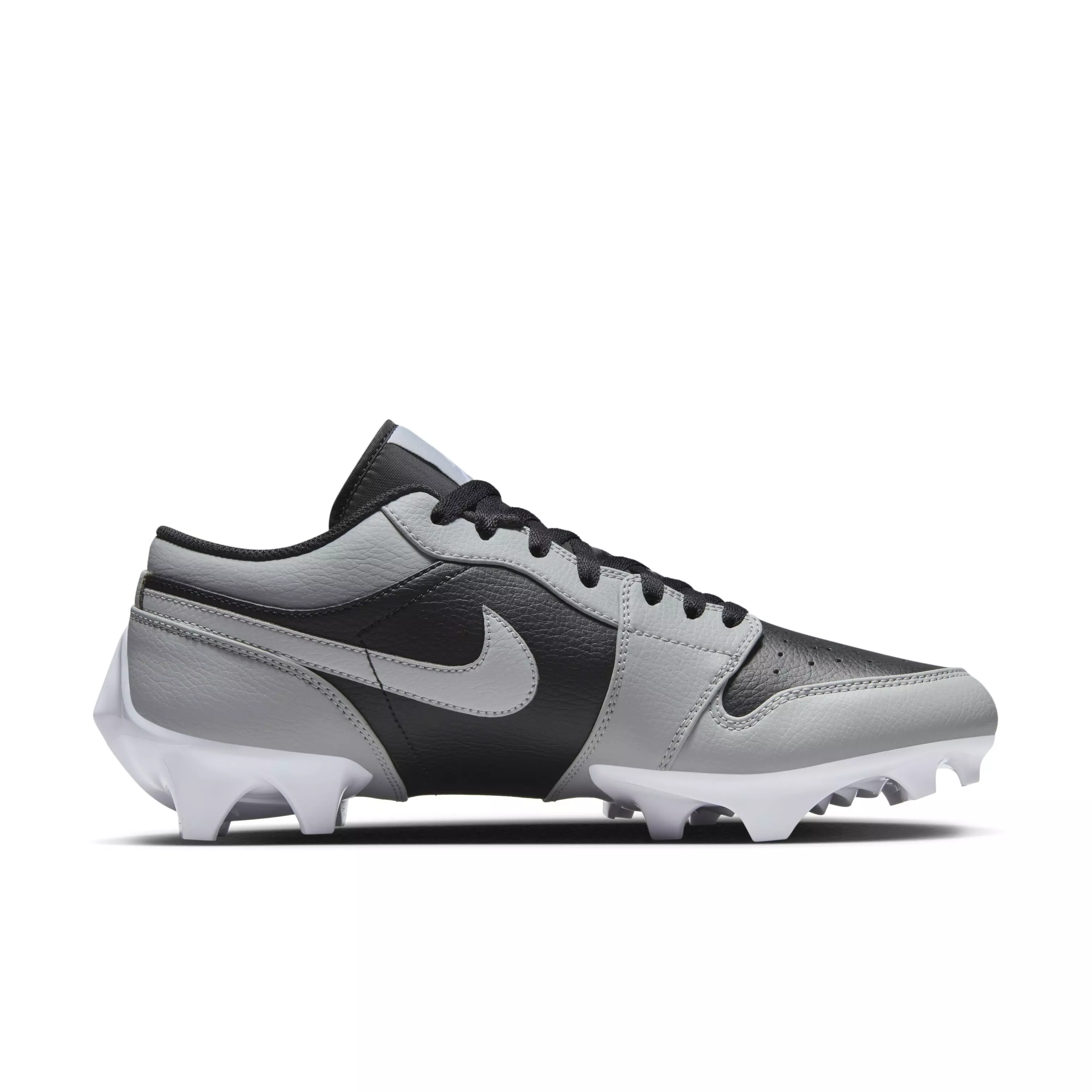 Jordan 1 Low TD "Black/Light Smoke Grey/Black/Light Smoke Grey" Men's Football Cleat - BLACK/LT GREY/BLACK/LT GREY