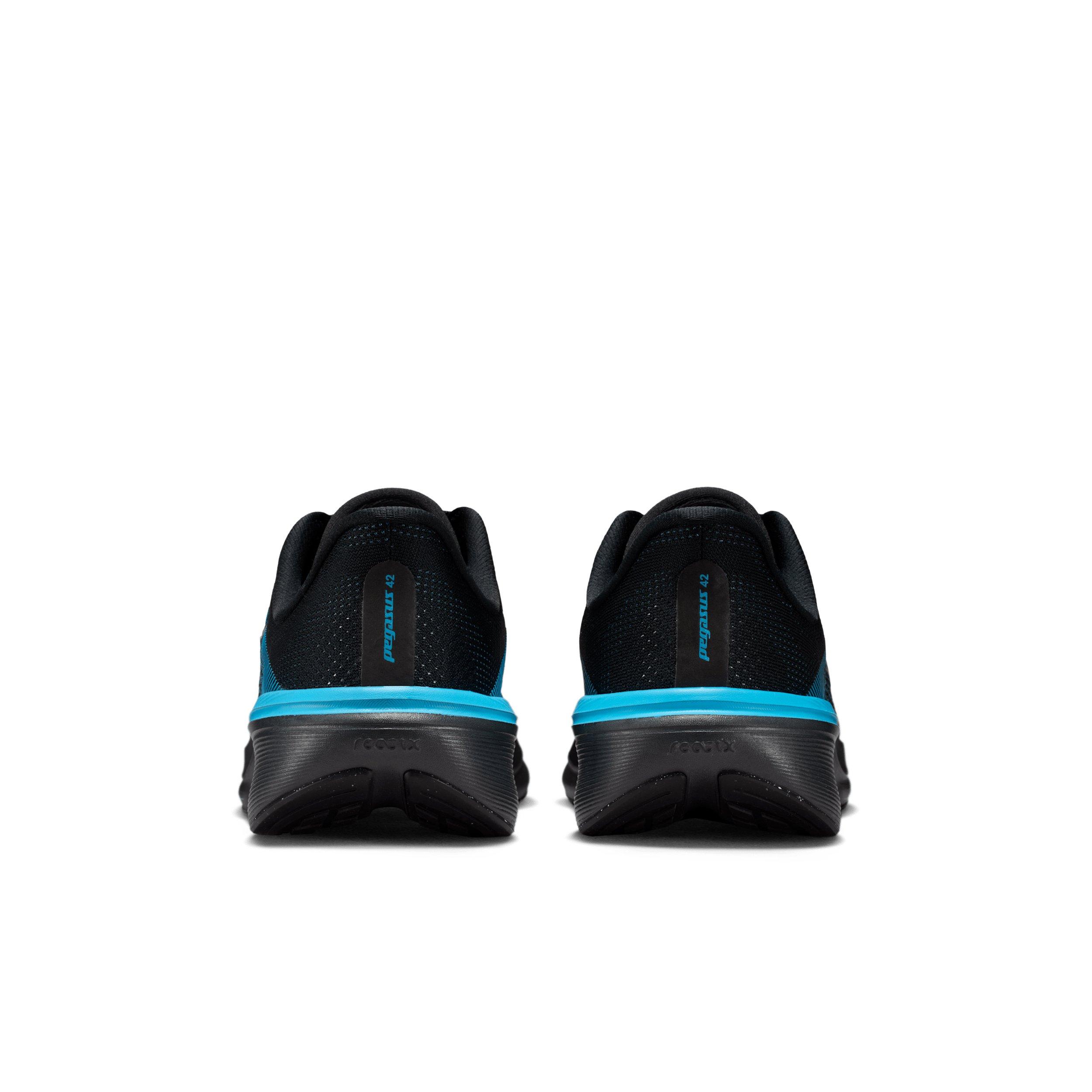 Nike Pegasus 42 "Black/Light Blue/Anthracite/Metallic Silver" Grade School Boys' Running Shoe - BLACK/LT BLUE/ANTHRACITE/SILVER Thumbnail View 5