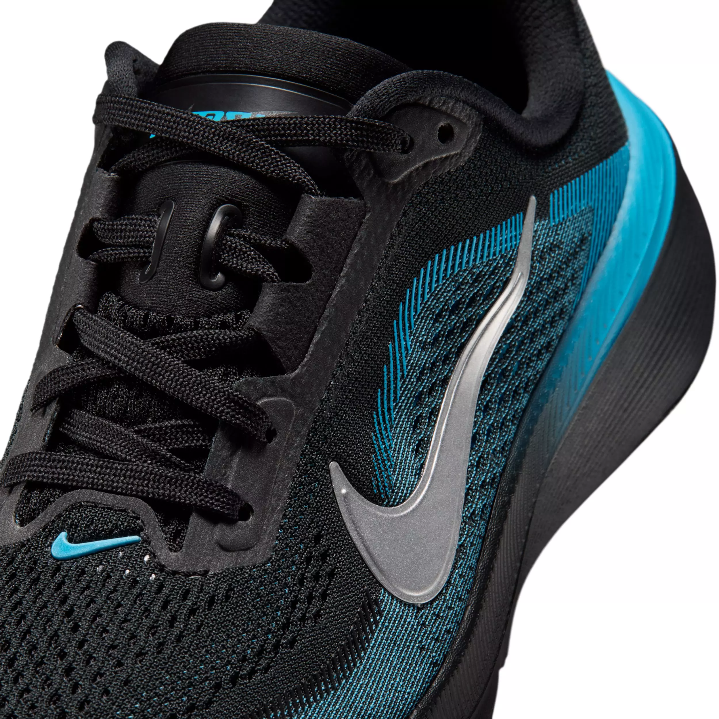 Nike Pegasus 42 "Black/Light Blue/Anthracite/Metallic Silver" Grade School Boys' Running Shoe - BLACK/LT BLUE/ANTHRACITE/SILVER