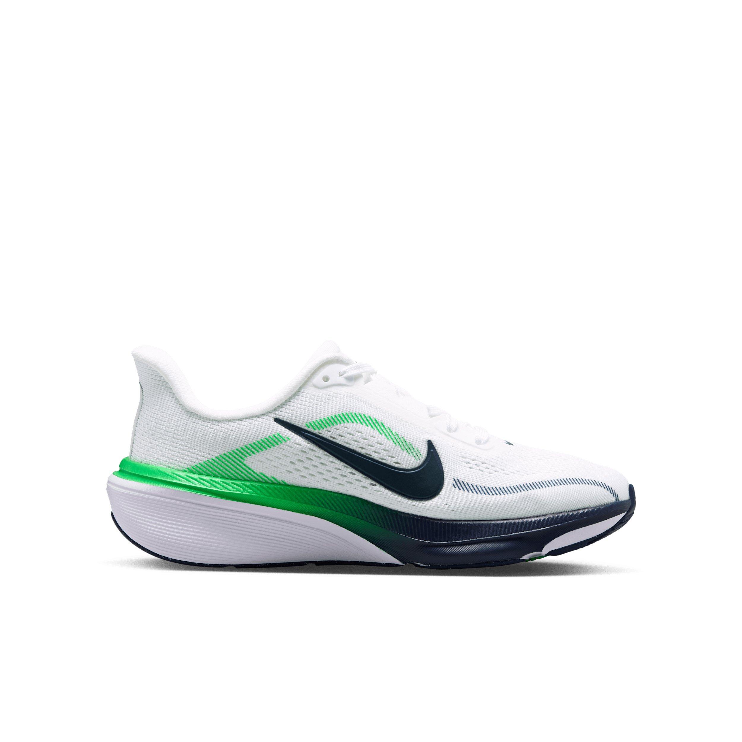 Nike Pegasus 42 "White/Green Spark/Midnight Navy" Grade School Boys' Running Shoe - WHITE/GREEN/NAVY Thumbnail View 1