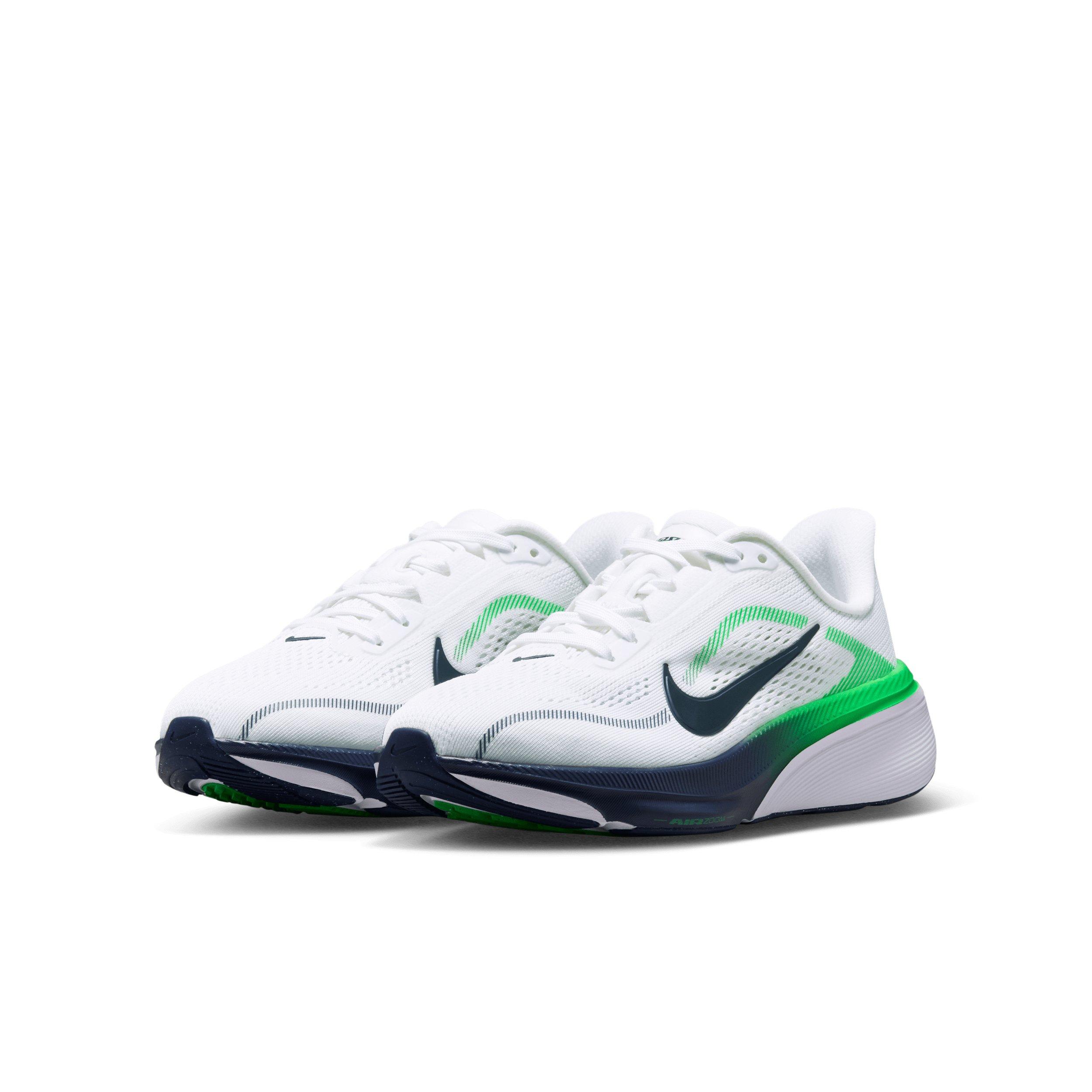 Nike Pegasus 42 "White/Green Spark/Midnight Navy" Grade School Boys' Running Shoe - WHITE/GREEN/NAVY Thumbnail View 3
