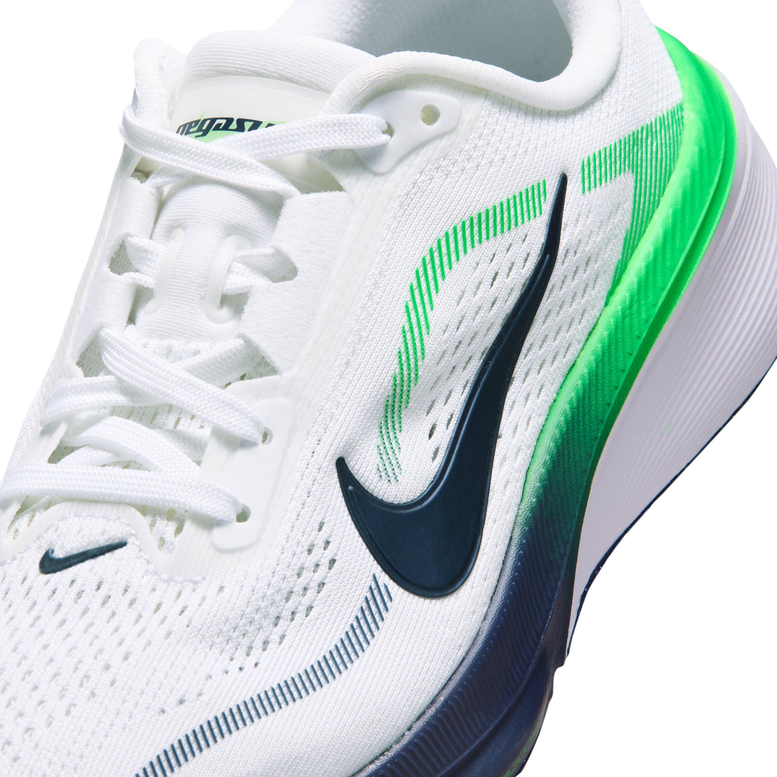 Nike Pegasus 42 "White/Green Spark/Midnight Navy" Grade School Boys' Running Shoe - WHITE/GREEN/NAVY Thumbnail View 7
