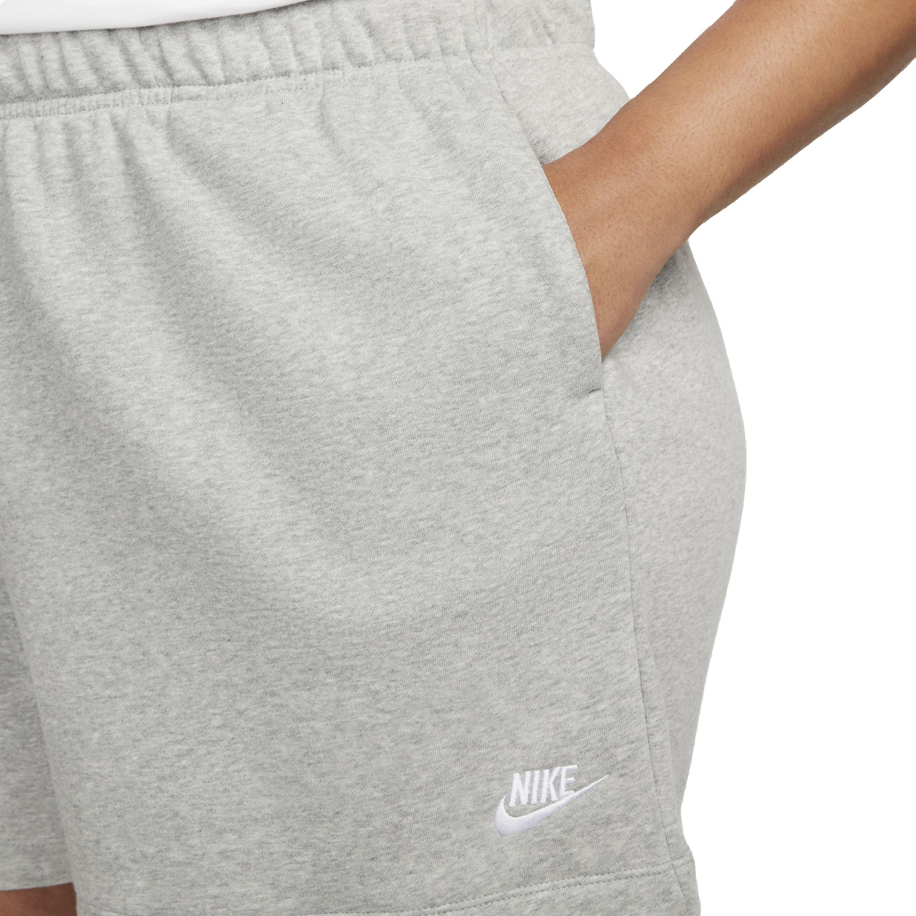Nike Women's Sportswear Club Fleece Mid-Rise Shorts - GREY Thumbnail View 4