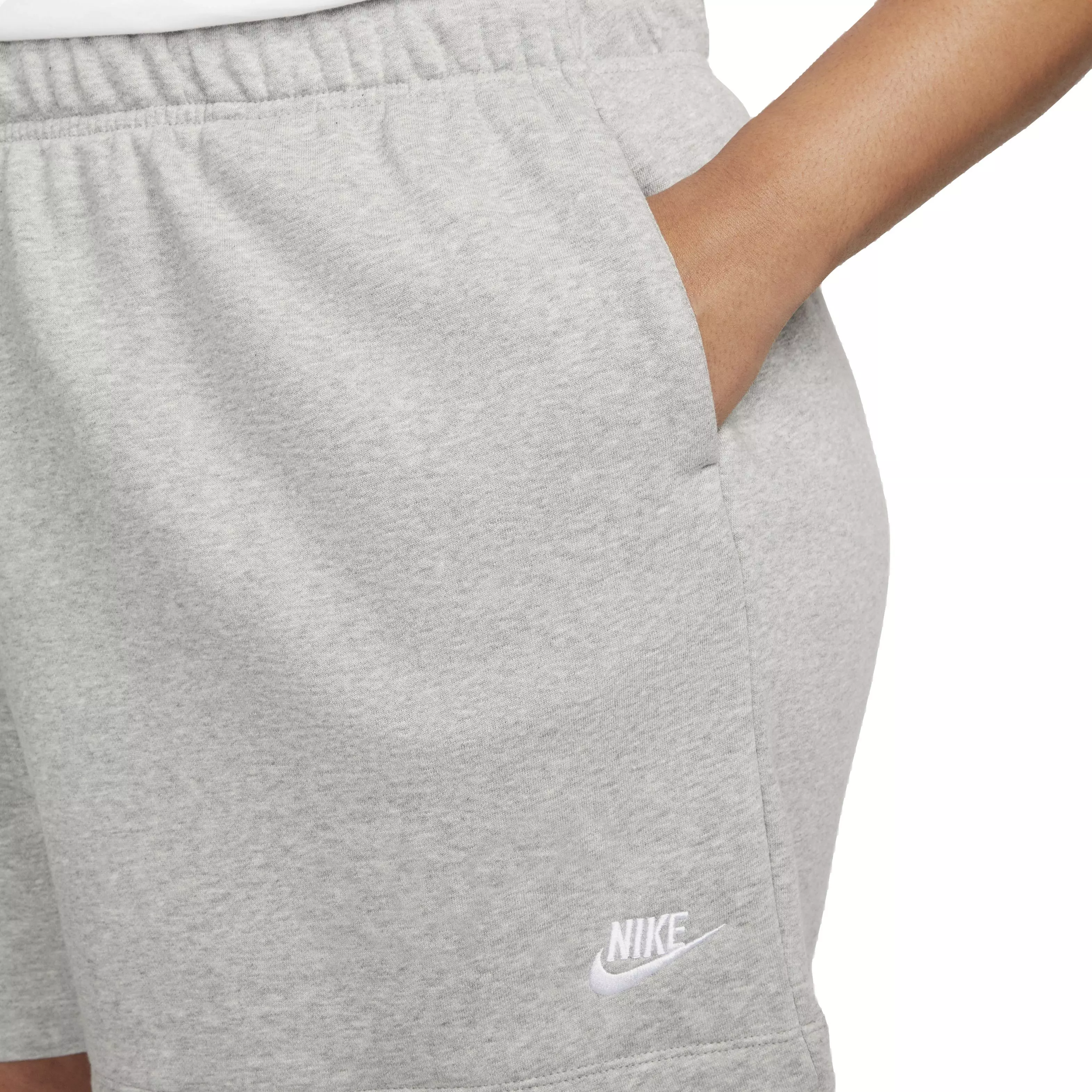 Nike Women's Sportswear Club Fleece Mid-Rise Shorts - GREY