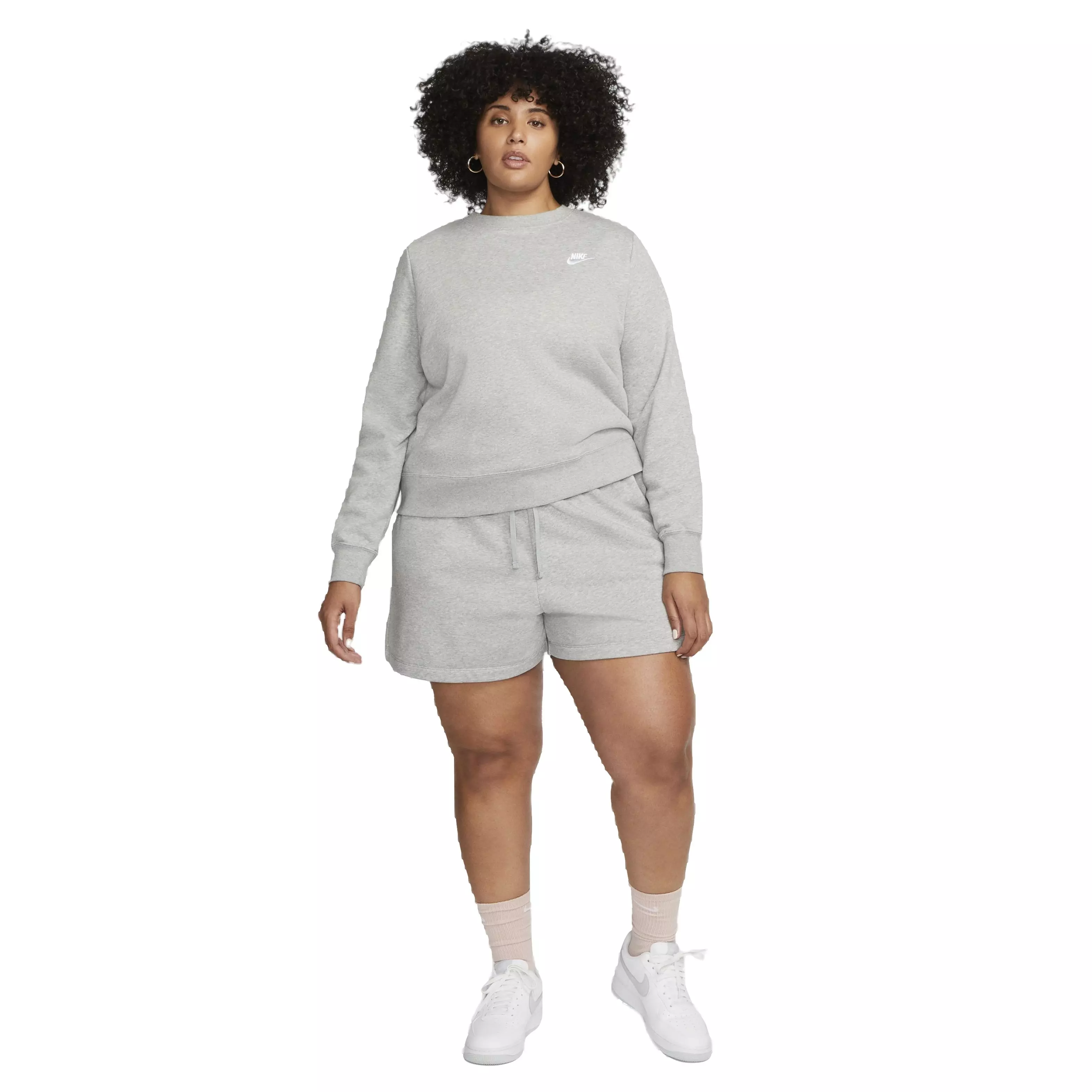 Nike Women's Sportswear Club Fleece Mid-Rise Shorts - GREY