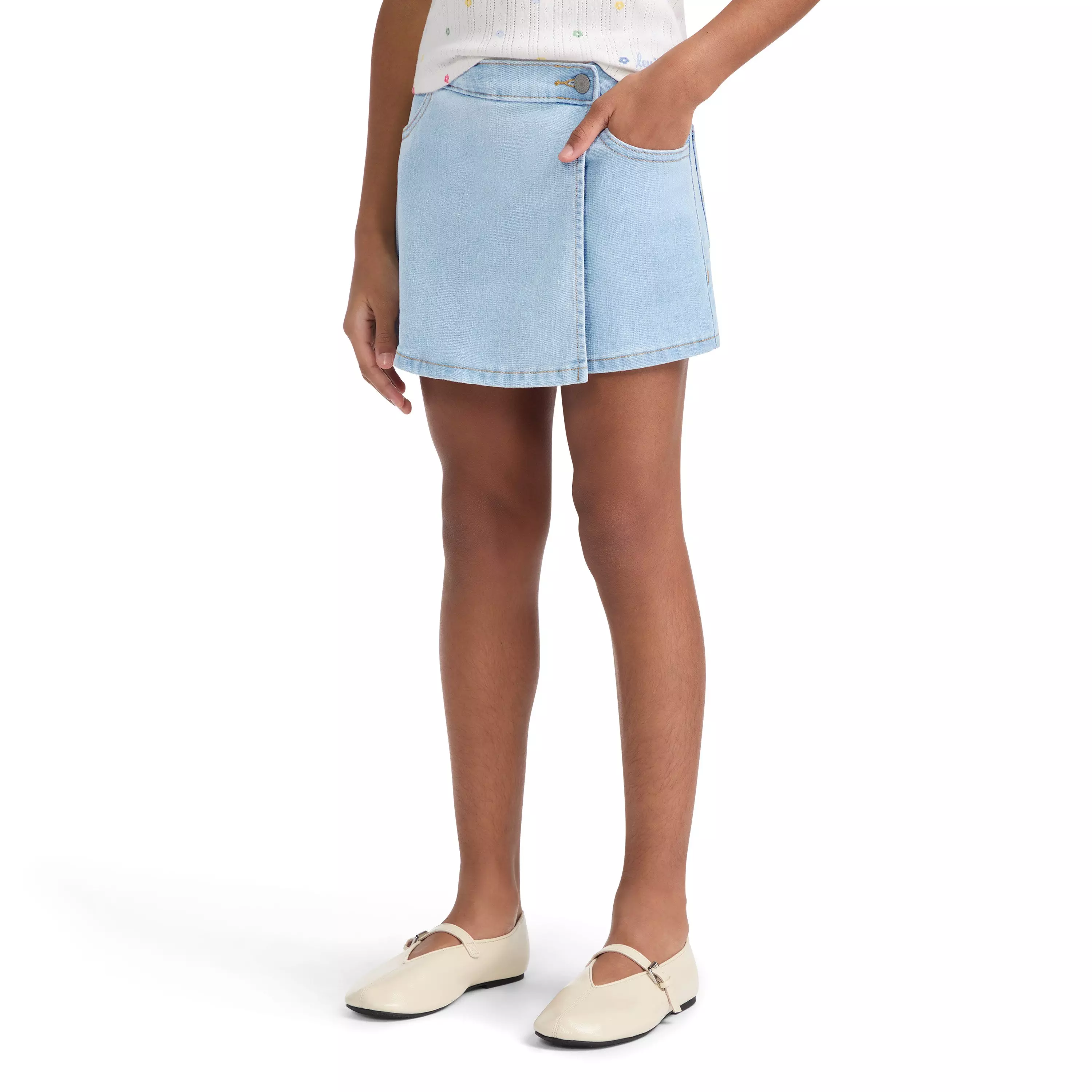 Levi's Little Girls' Denim Skort -Lt Blue - LT BLUE