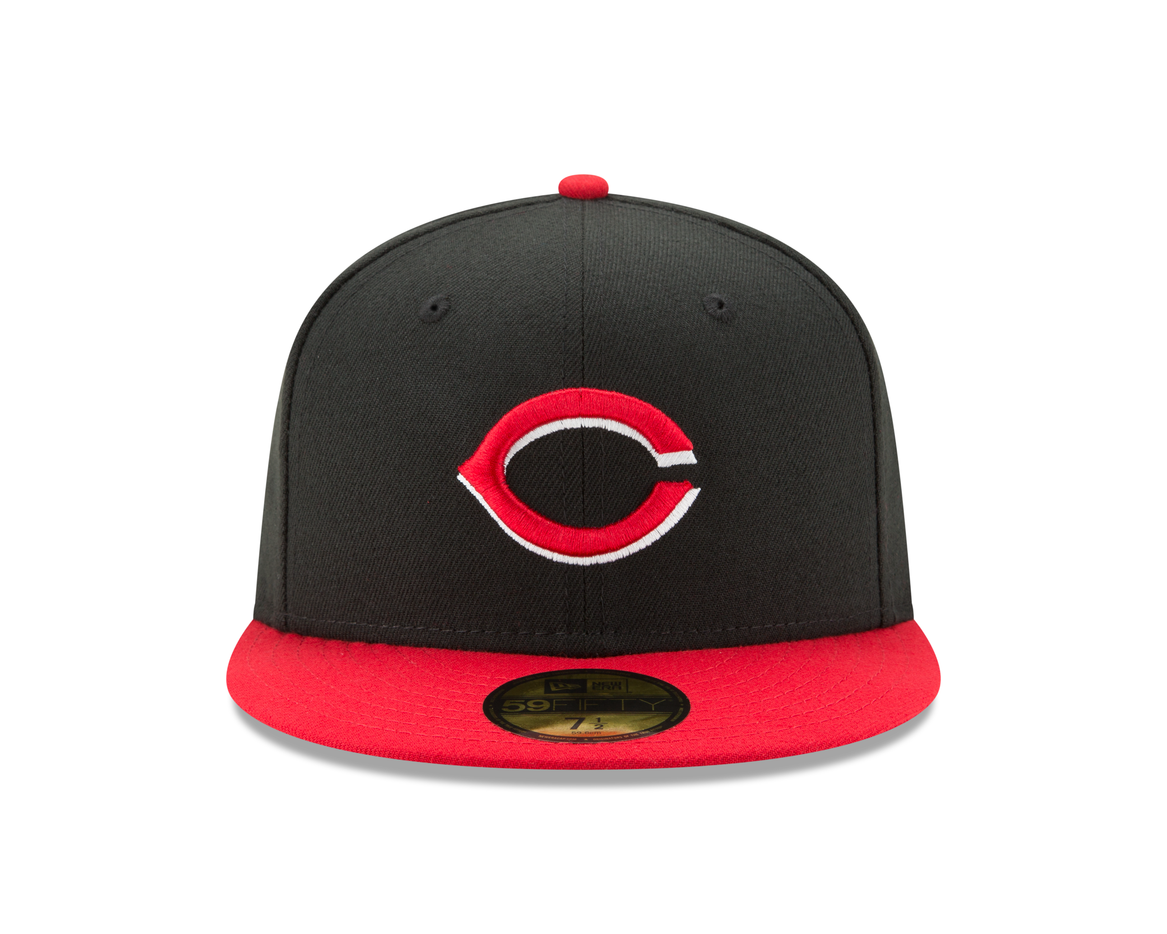 New Era Cincinnati Reds 59FIFTY Authentic Collection Hat Black/Red 7 3/4