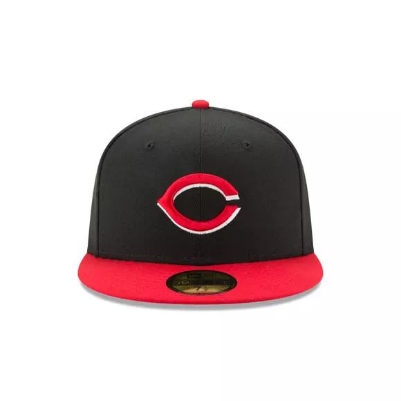 New Era 59FIFTY Cincinnati Reds Road Authentic Collection on Field Fitted Hat Red Black