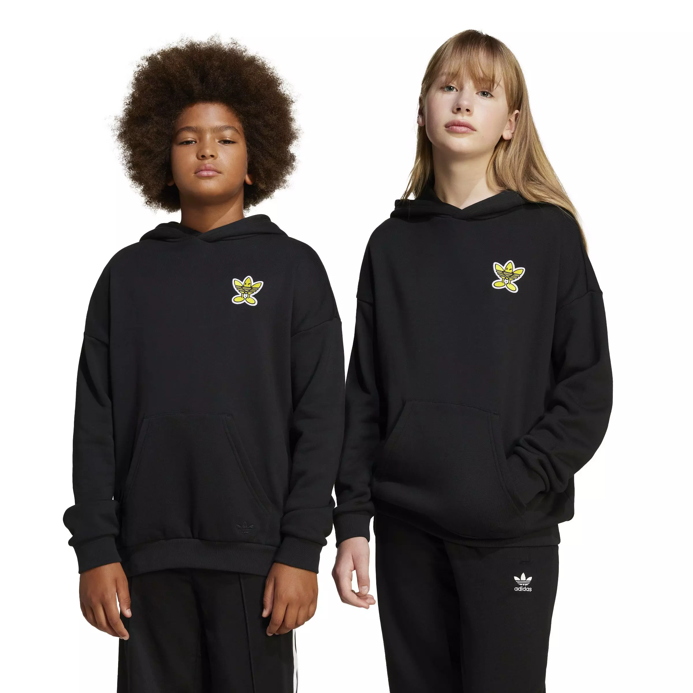 adidas Originals Big Kids' x Smiley World Hoodie - Black - BLACK