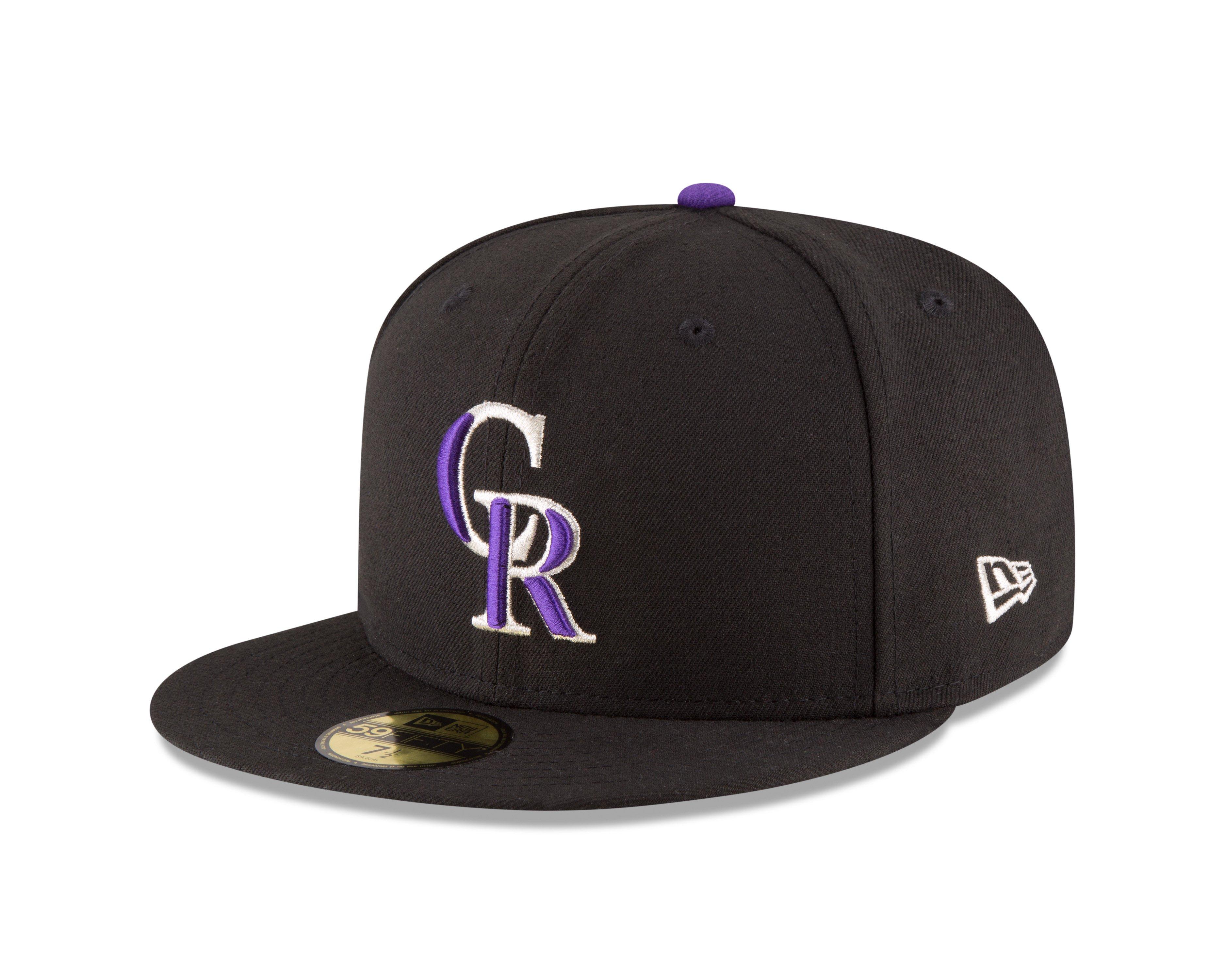 New Era Men's Colorado Rockies 59FIFTY Fitted Hat - BLACK Thumbnail View 1