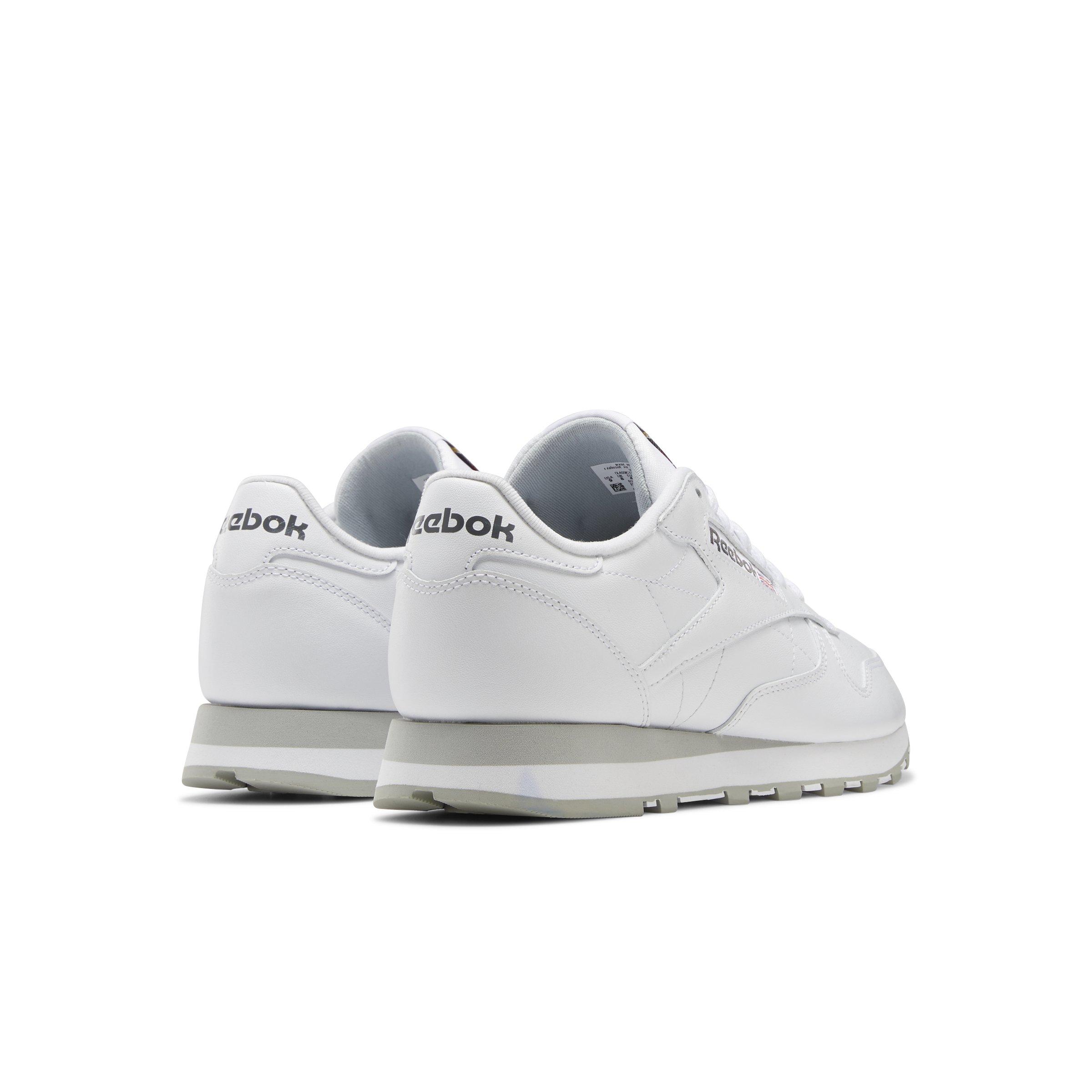 Reebok Classic Leather "Ftwr White/Pure Grey 3/Pure Grey" Unisex Shoe - WHITE/GREY Thumbnail View 4