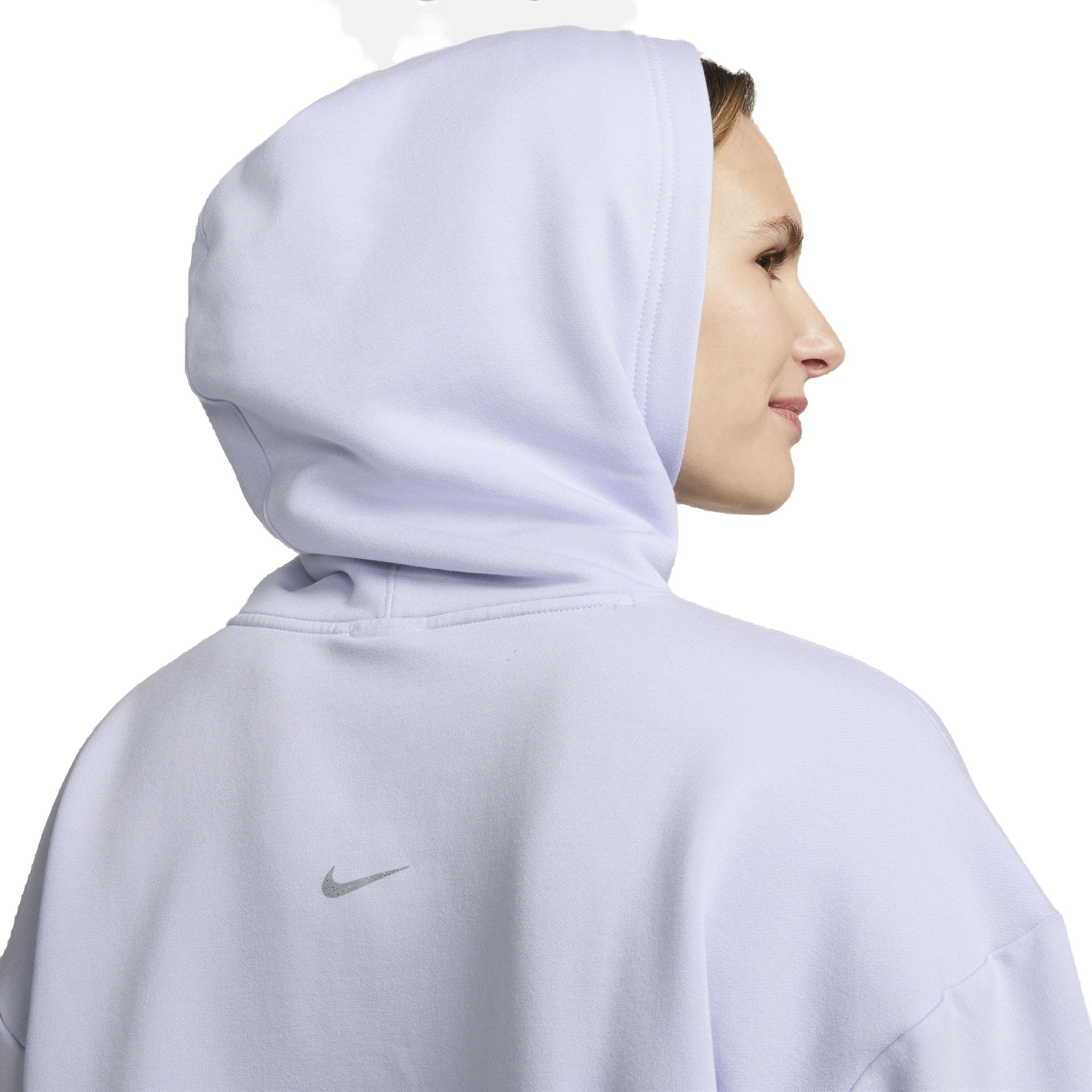 Nike Women's Sportswear Club Fleece Crop Oversized Pullover Hoodie-Purple -  Hibbett