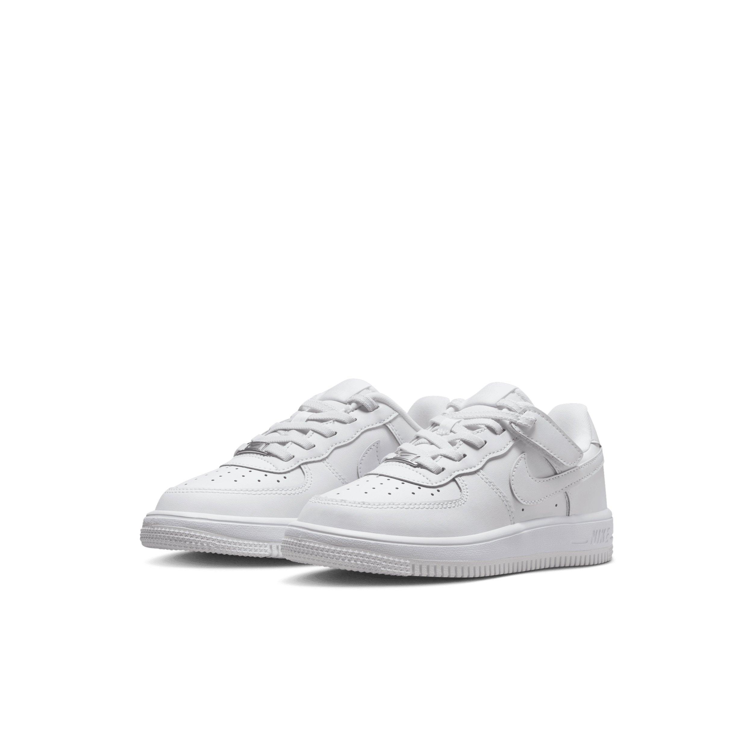 Nike Force 1 Low EasyOn "White/White/White" Preschool Boys' Shoe - WHITE/WHITE/WHITE Thumbnail View 3