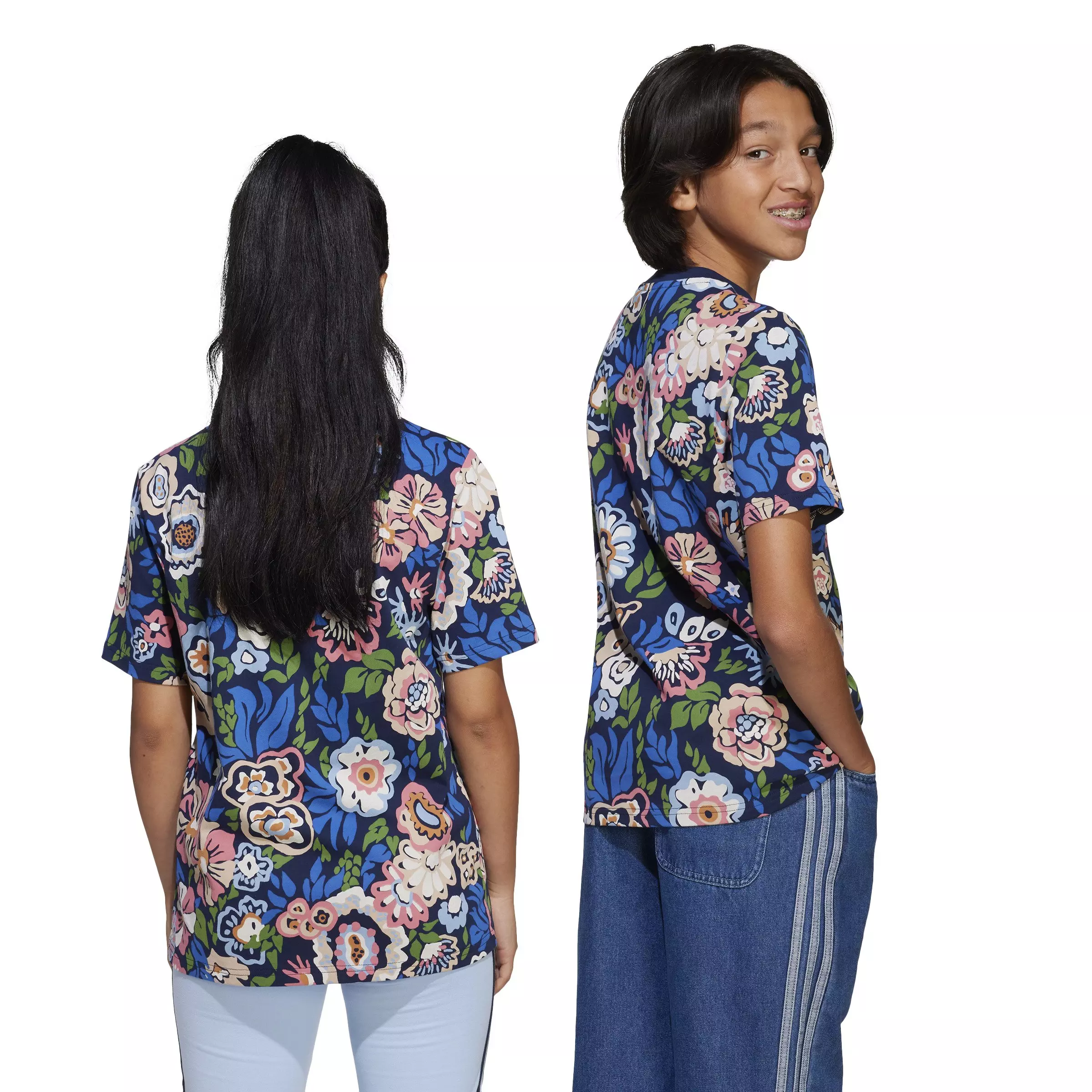 adidas Big Kids' x Liberty London T-Shirt - Blue - BLUE