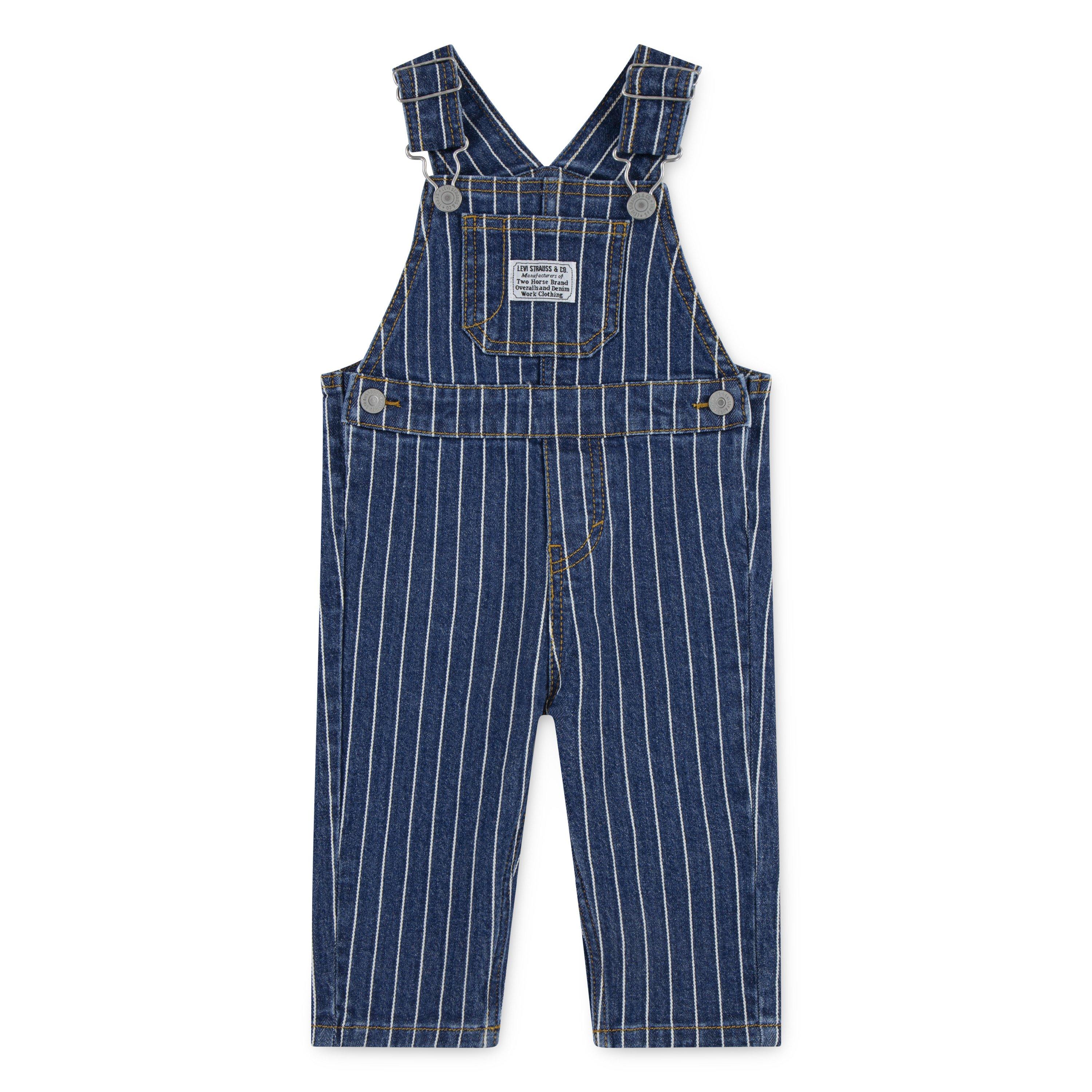 Levi's Herringbone Baby Girls' Dark Wash Denim Overalls - DARK BLUE Thumbnail View 1