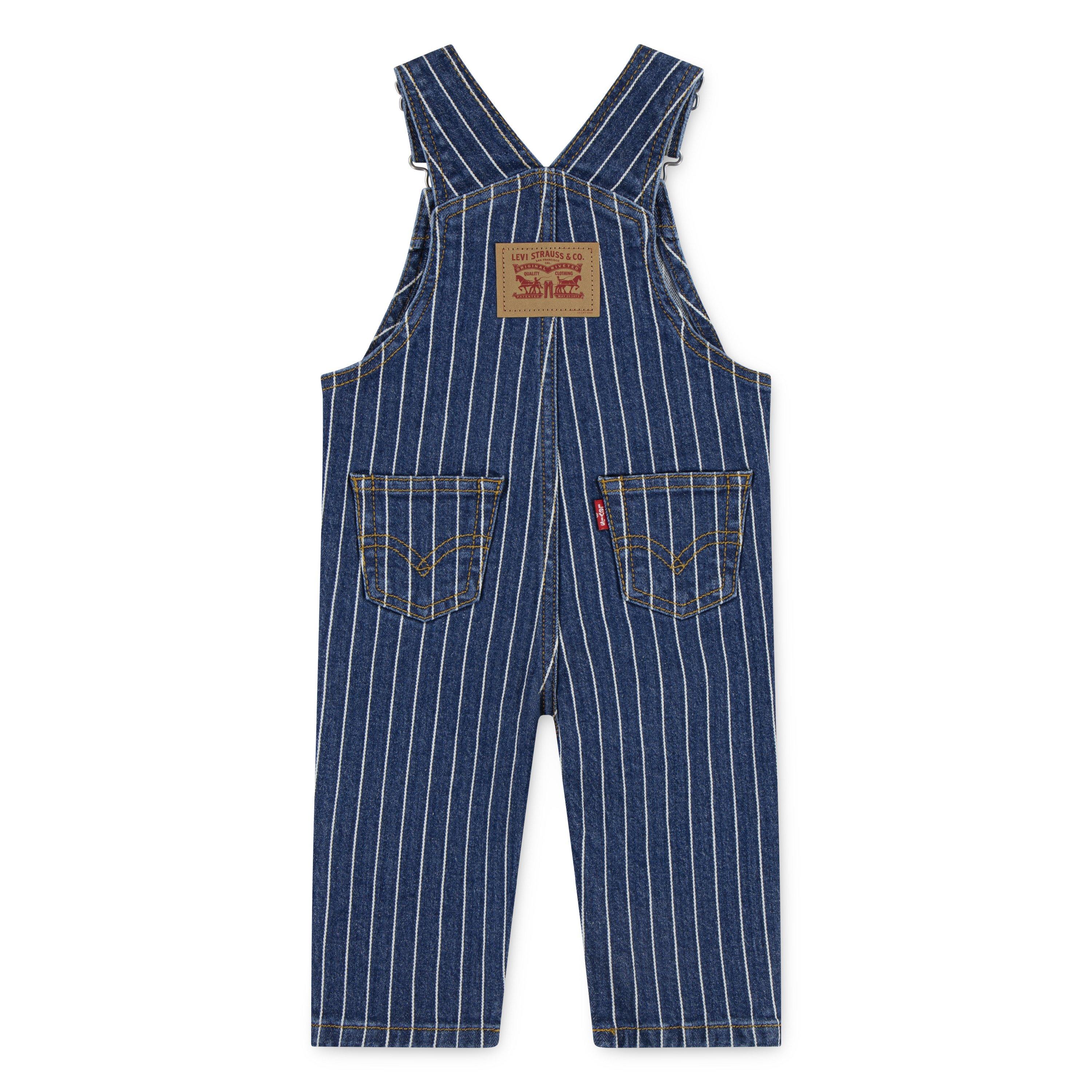 Levi's Herringbone Baby Girls' Dark Wash Denim Overalls - DARK BLUE Thumbnail View 2