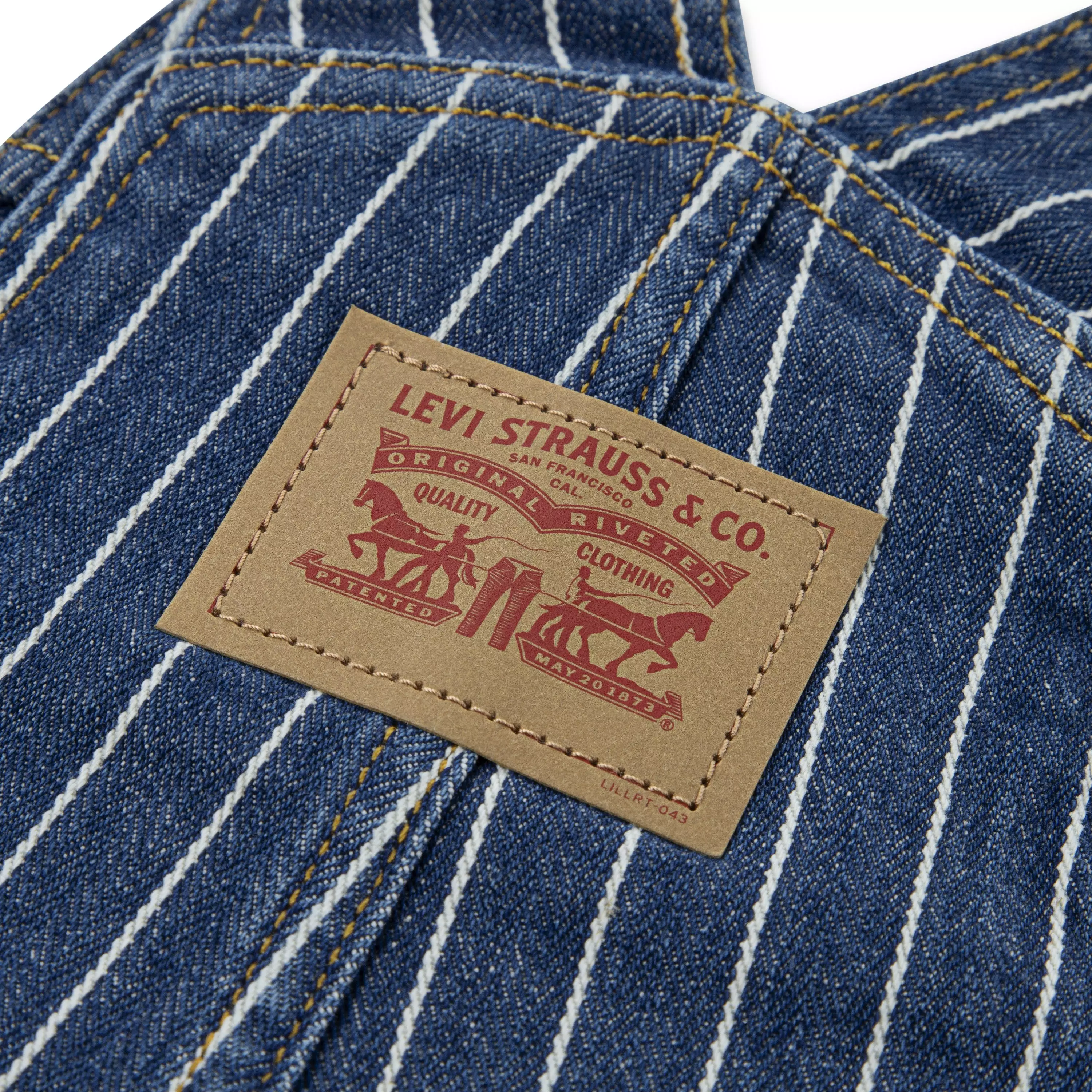 Levi's Baby Girls' Herringbone Dark Wash Denim Overalls - DARK BLUE