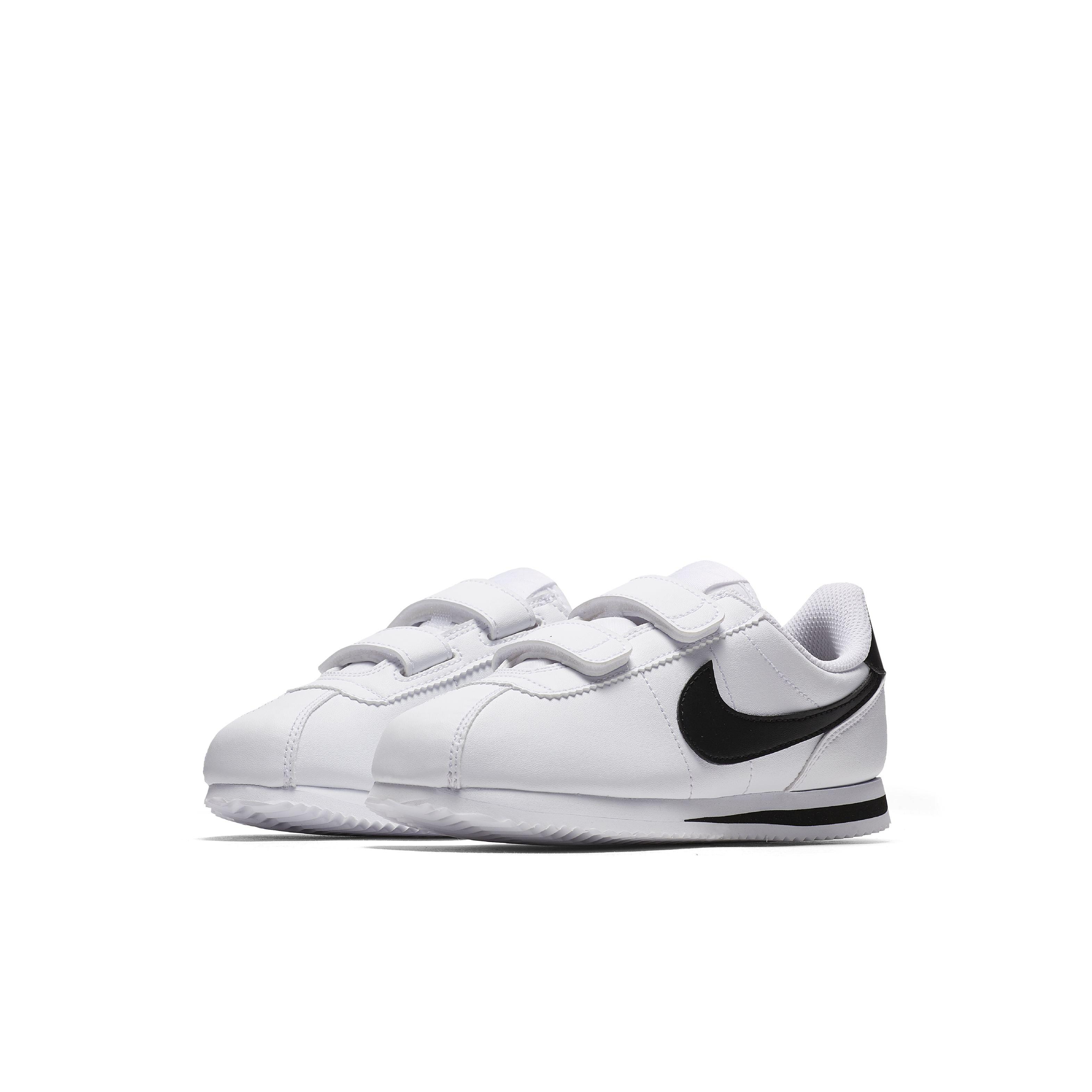 Nike Cortez Basic SL "White/Black" Preschool Boys' Shoe - WHITE/BLACK Thumbnail View 3