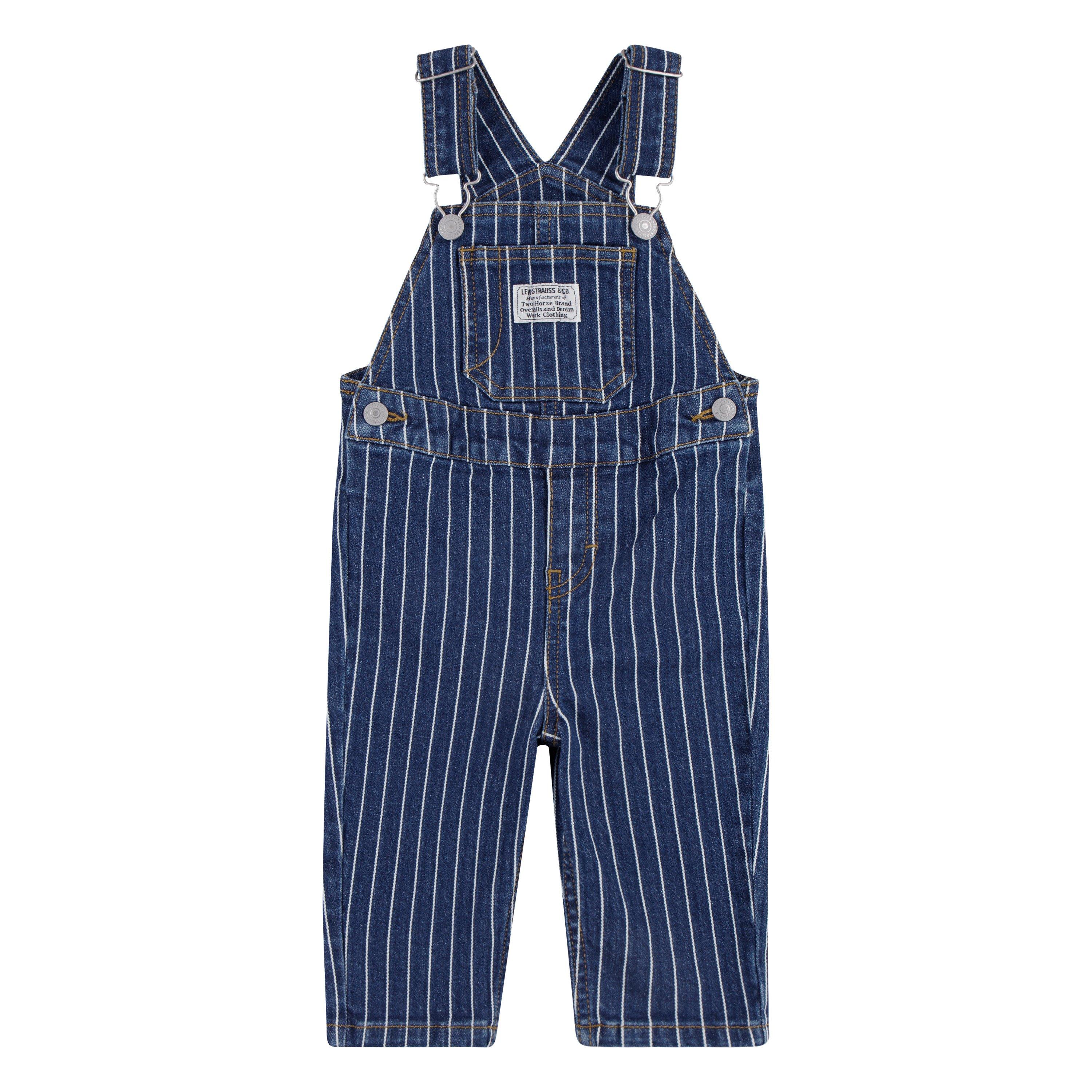 Levi's Herringbone Infant Girls' Dark Wash Denim Overalls - DARK BLUE Thumbnail View 1