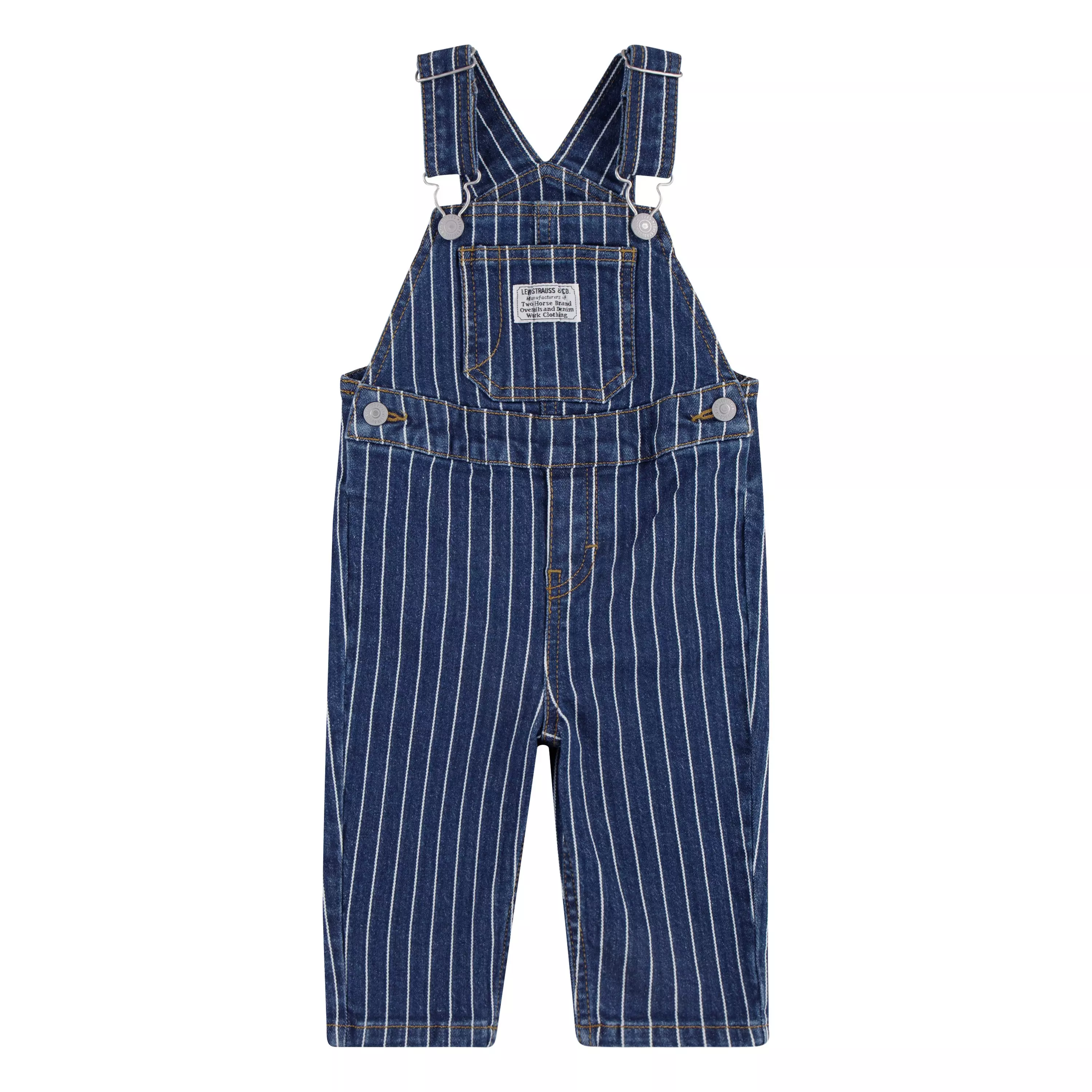 Levi's Infant Girls' Herringbone Dark Wash Denim Overalls - DARK BLUE