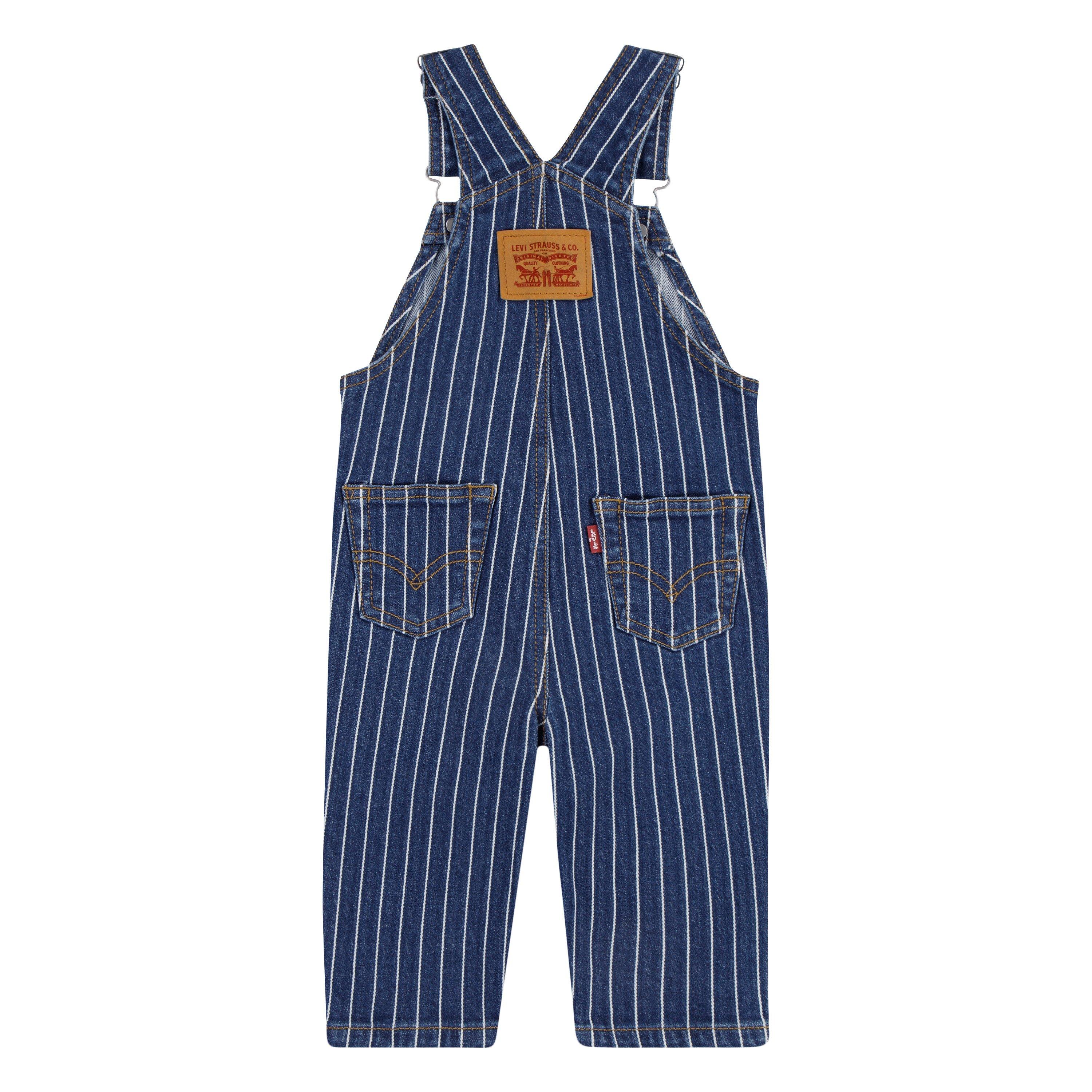 Levi's Herringbone Infant Girls' Dark Wash Denim Overalls - DARK BLUE Thumbnail View 2