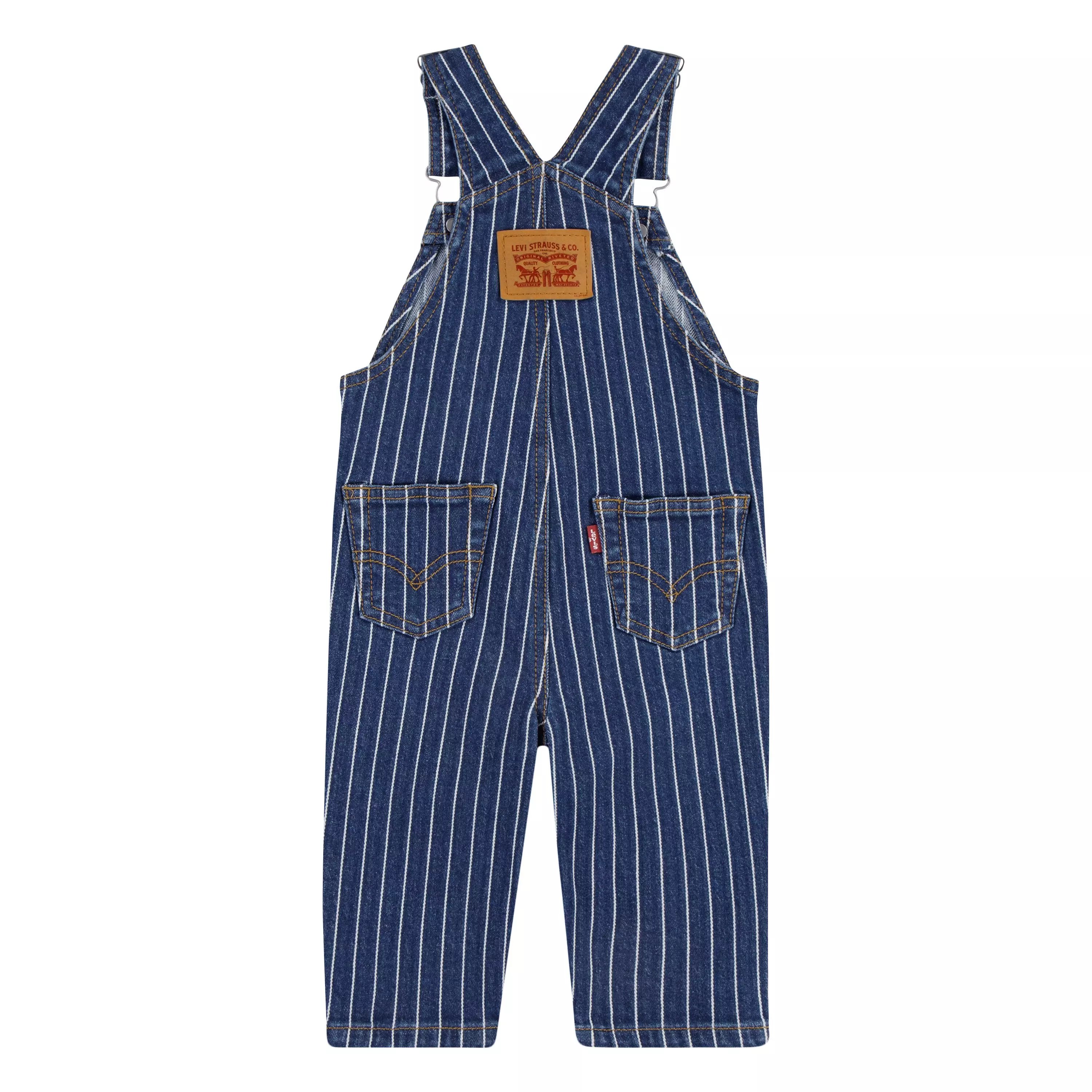 Levi's Herringbone Infant Girls' Dark Wash Denim Overalls - DARK BLUE