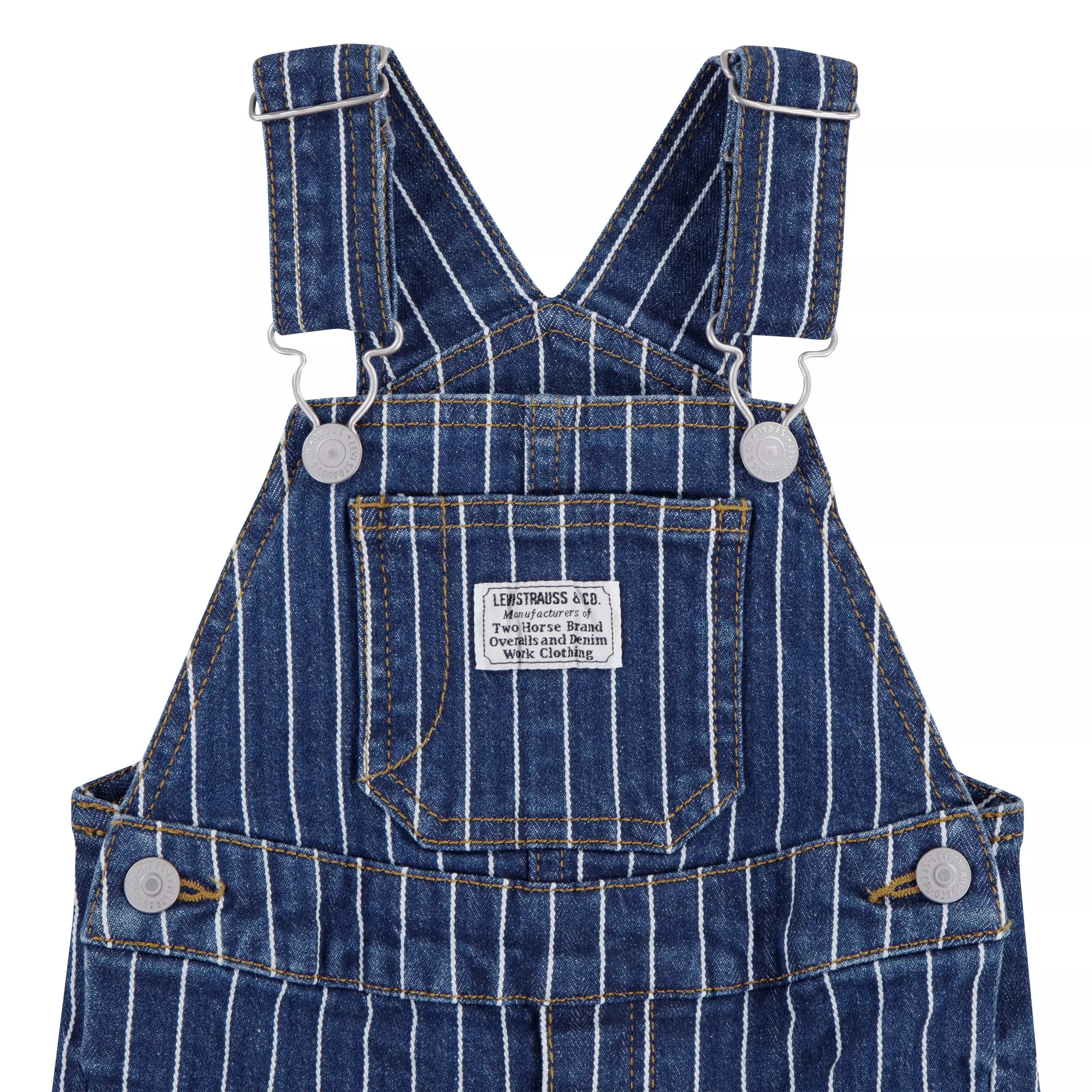 Levi's Infant Girls' Herringbone Dark Wash Denim Overalls - DARK BLUE