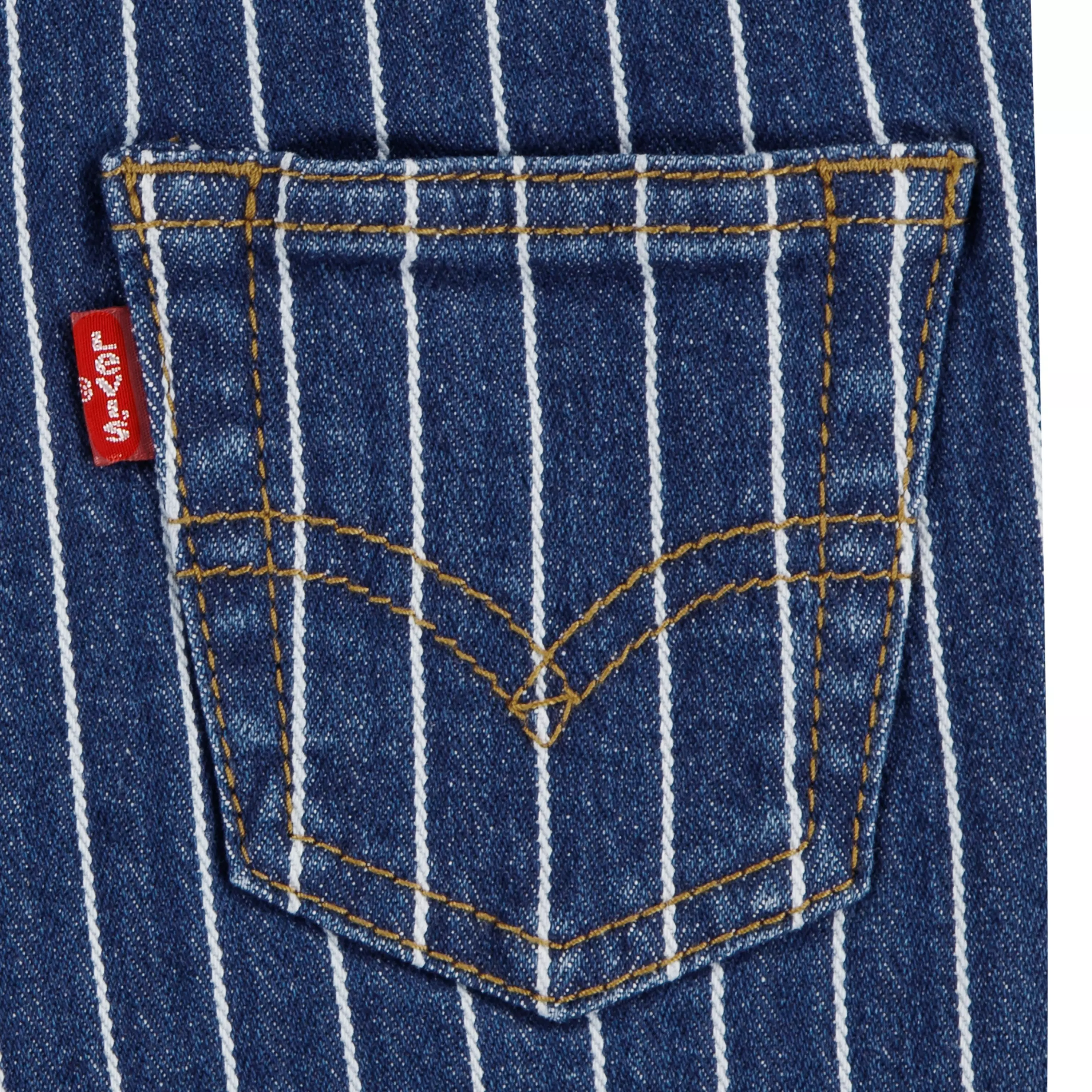 Levi's Infant Girls' Herringbone Dark Wash Denim Overalls - DARK BLUE