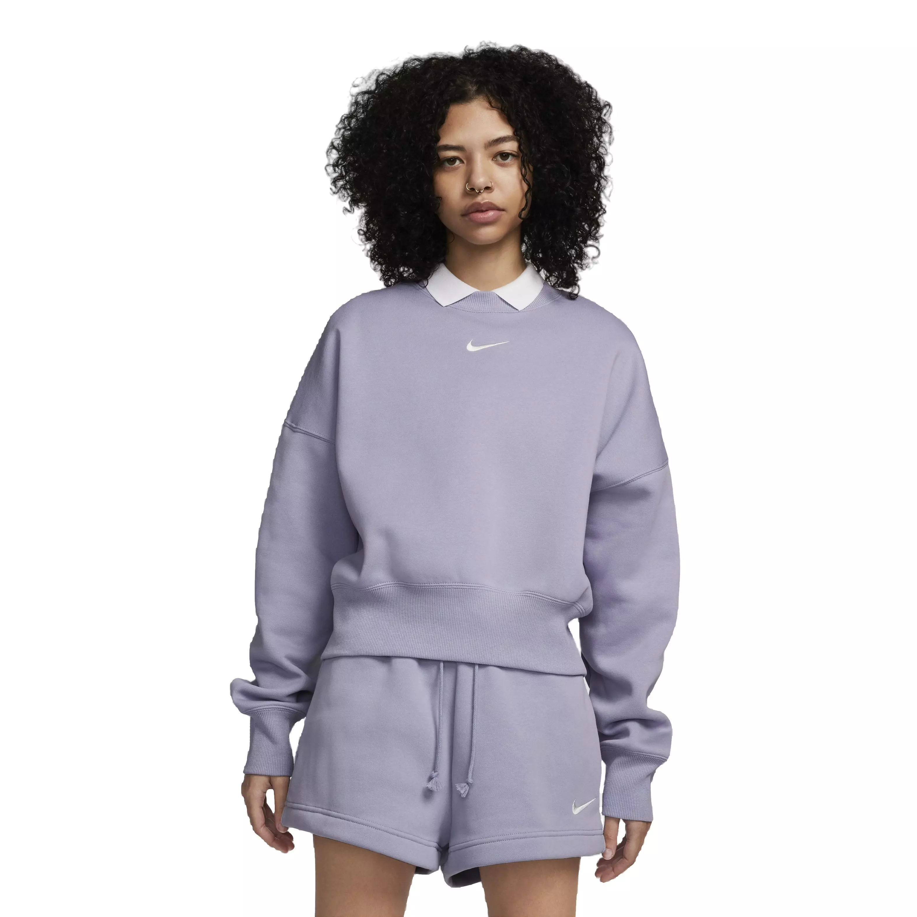 Nike Women's Sportswear Phoenix Fleece Over-Oversized Crewneck Sweatshirt - PURPLE