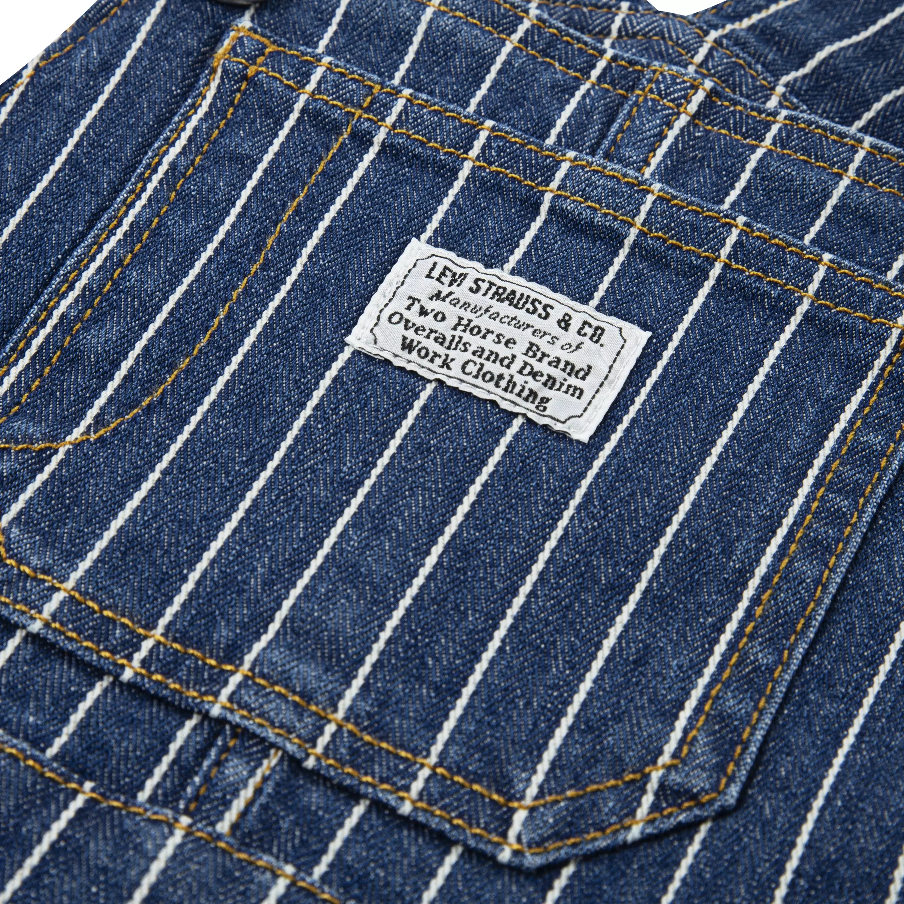 Levi's Herringbone Toddler Girls' Dark Wash Denim Overalls - DARK BLUE