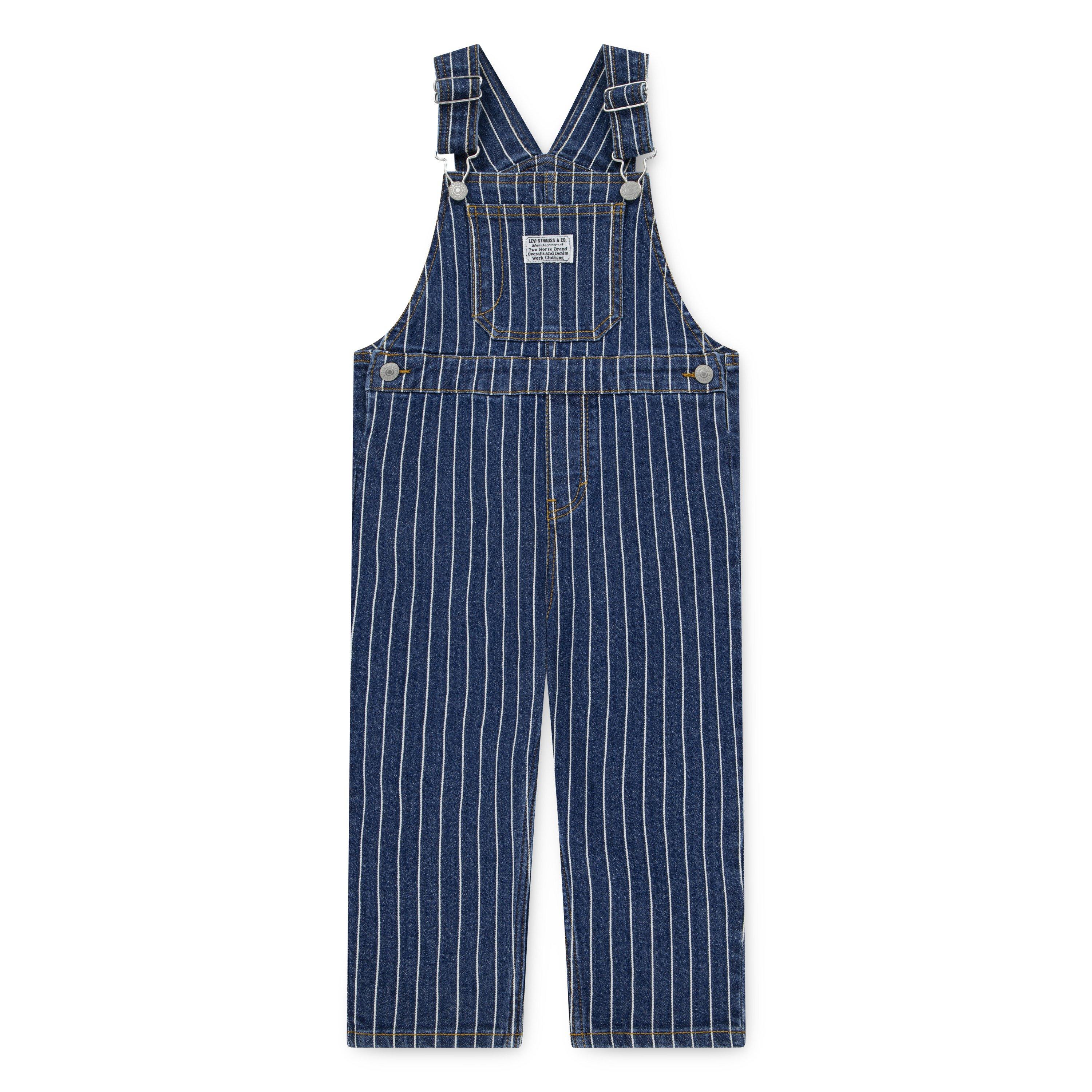 Levi's Toddler Girls' Herringbone Dark Wash Denim Overalls - DARK BLUE Thumbnail View 6
