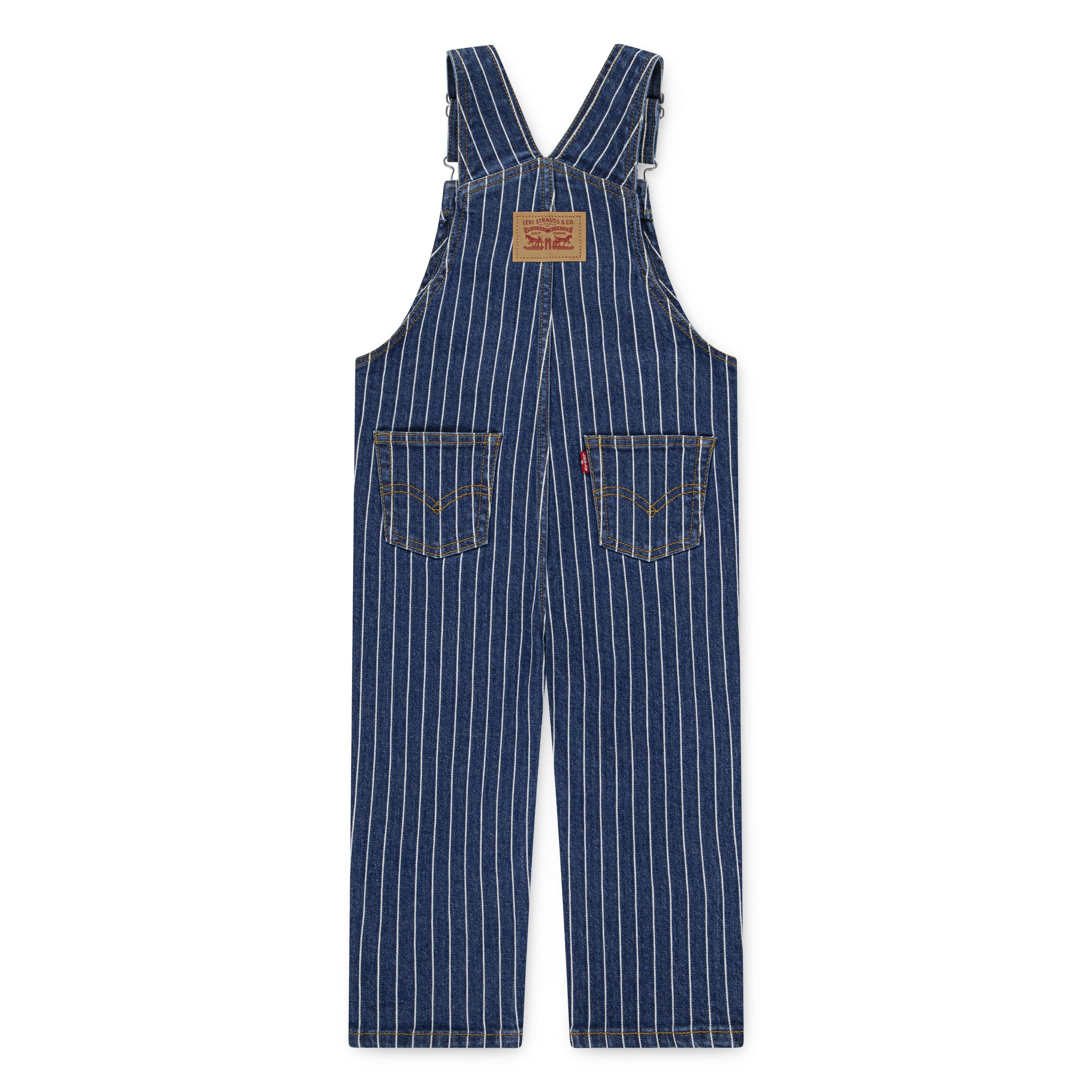 Levi's Herringbone Toddler Girls' Dark Wash Denim Overalls - DARK BLUE Thumbnail View 7