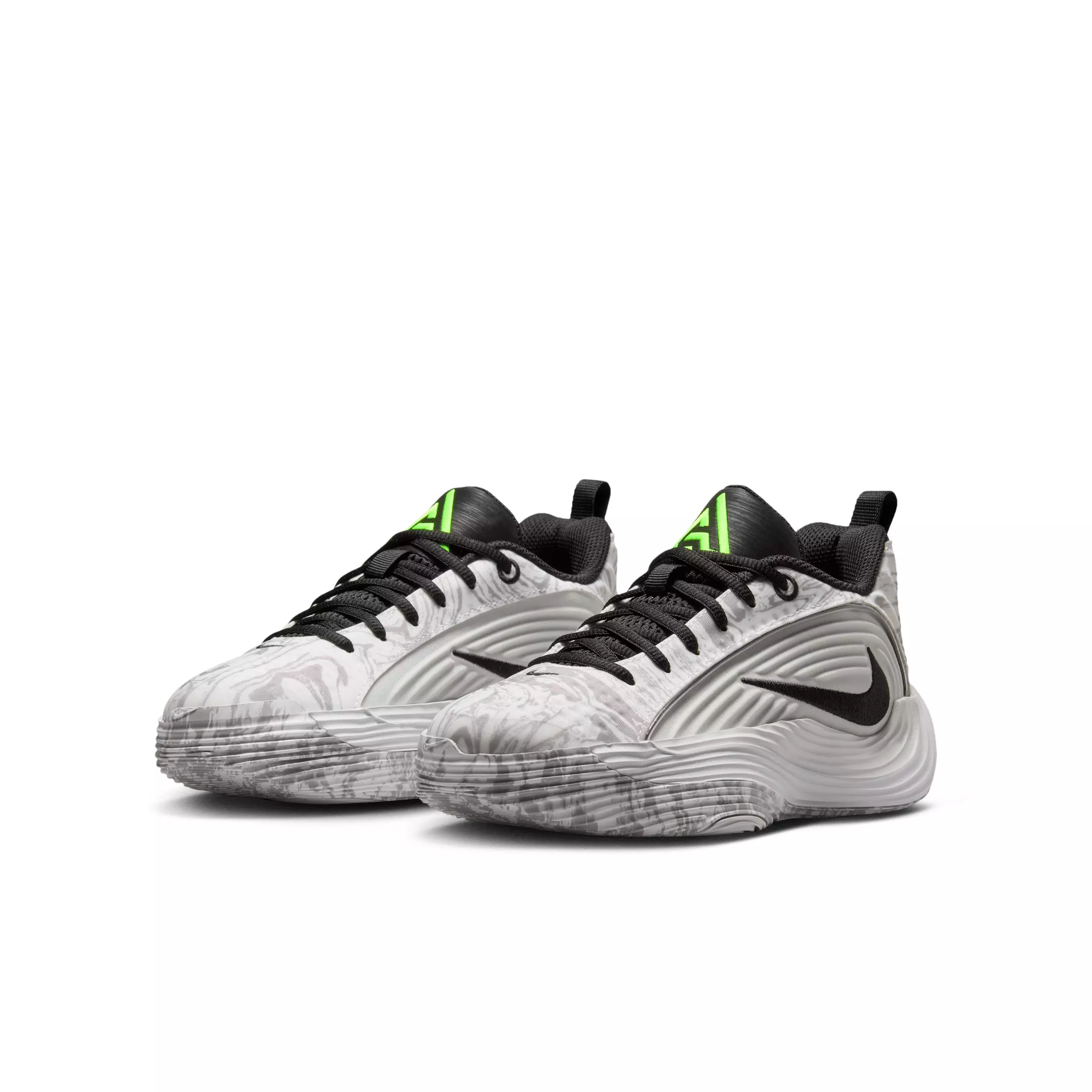 Nike Giannis Immortality 5 "White/Off White/Light Grey/Silver" Grade School Boys' Basketball Shoe - WHITE/OFF WHITE/LT GREY/SILVER