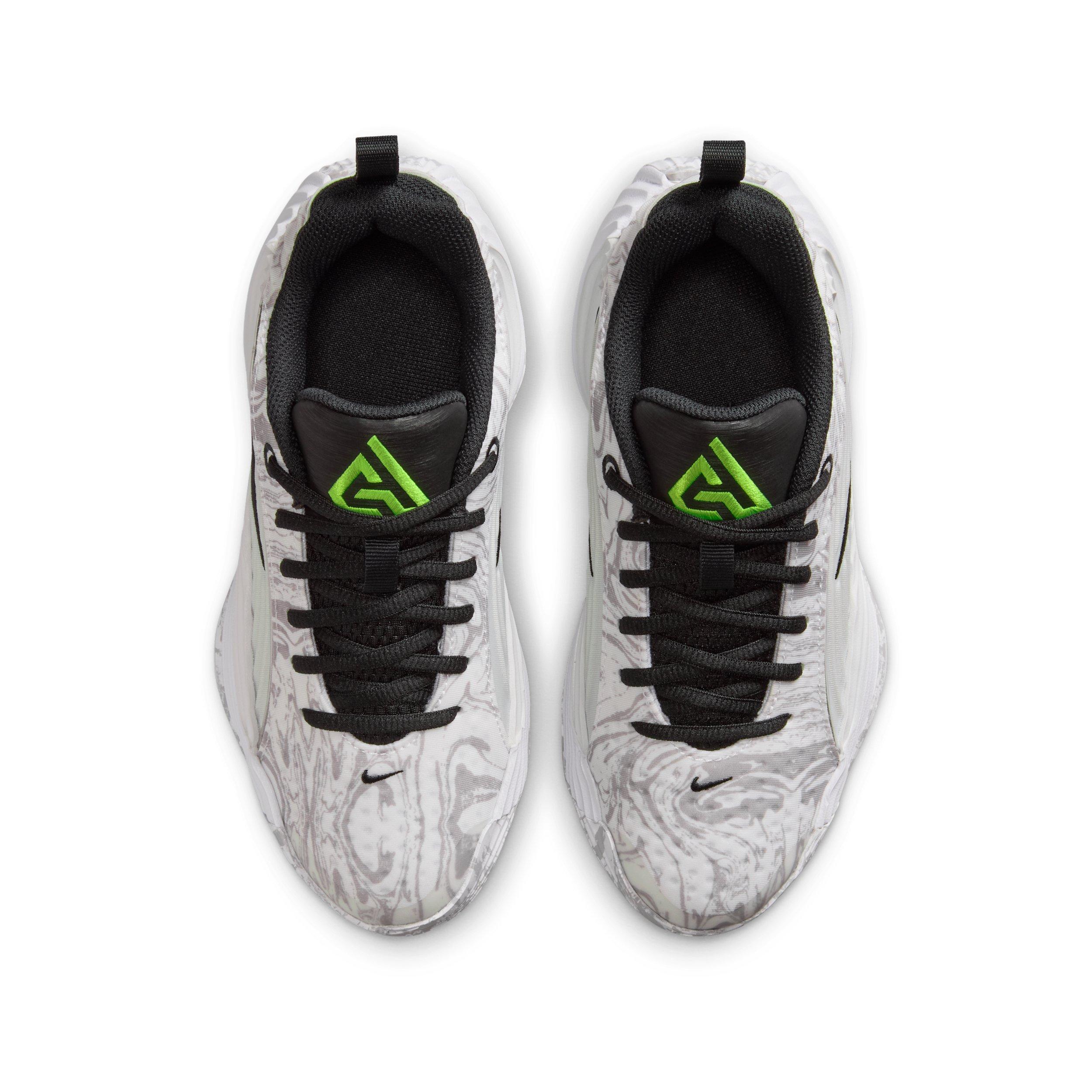 Nike Giannis Immortality 5 "White/Off White/Light Grey/Silver" Grade School Boys' Basketball Shoe - WHITE/OFF WHITE/LT GREY/SILVER