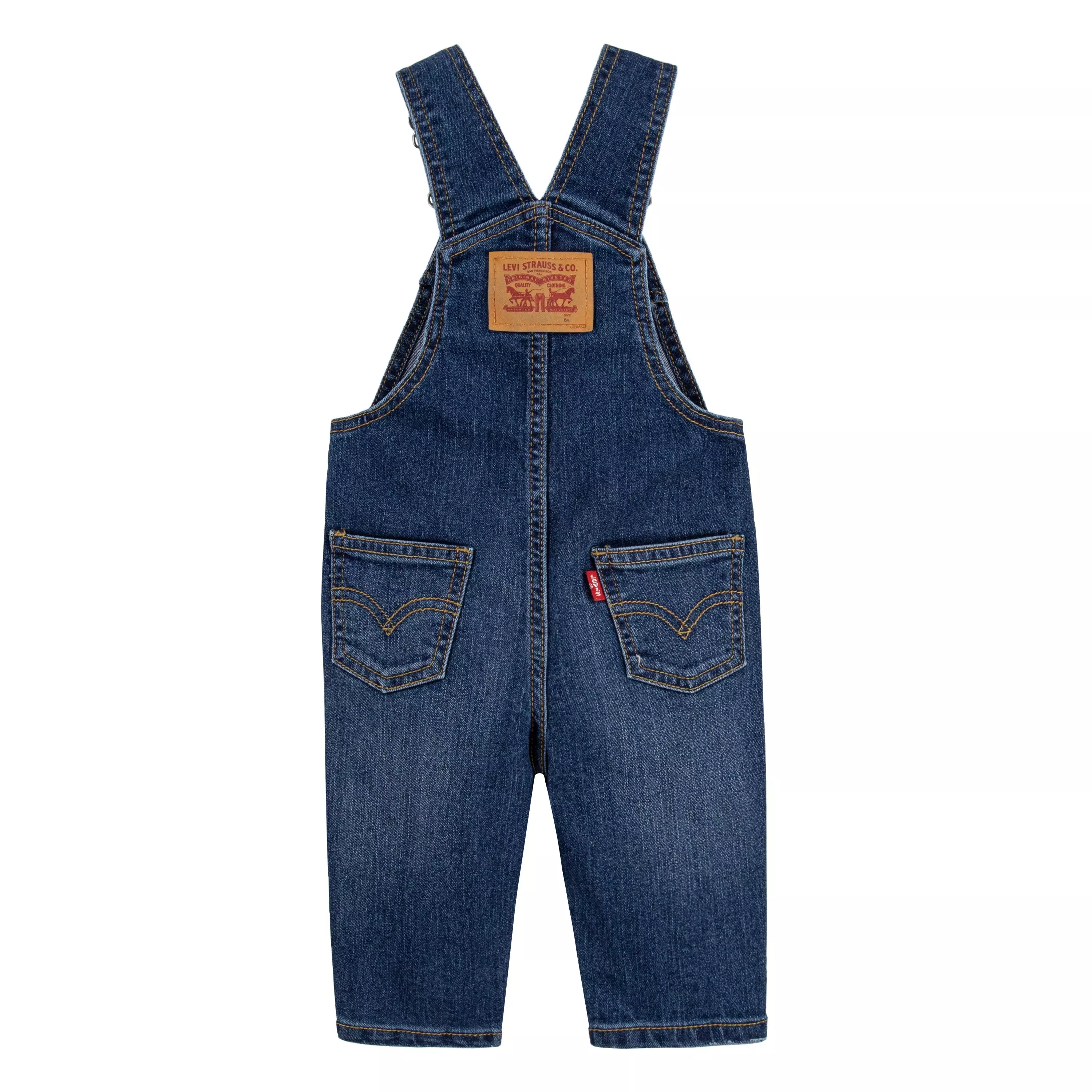 Levi's Baby Boys' Lightweight Dark Wash Denim Overalls - BLUE