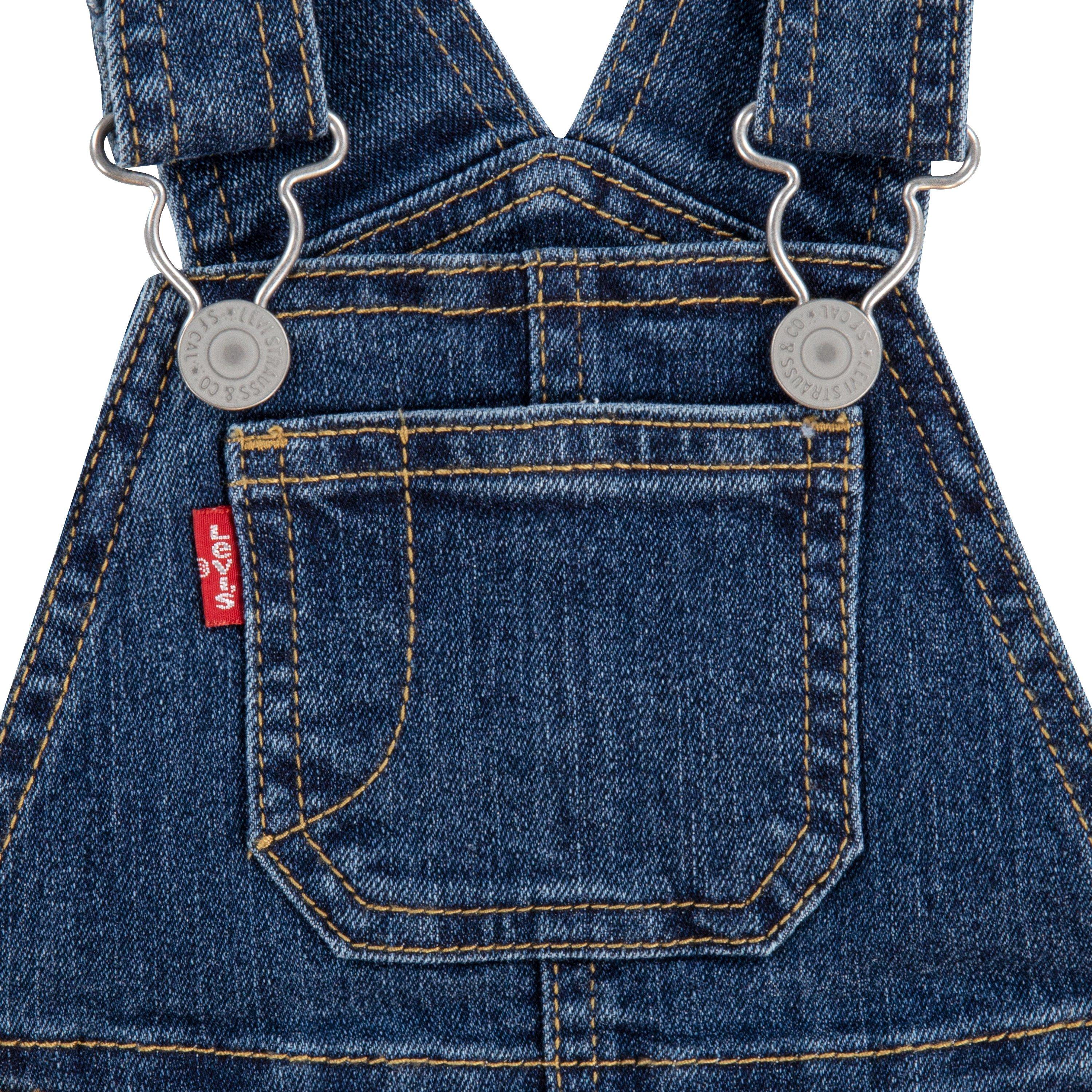 Levi's Baby Boys' Lightweight Dark Wash Denim Overalls - BLUE Thumbnail View 3