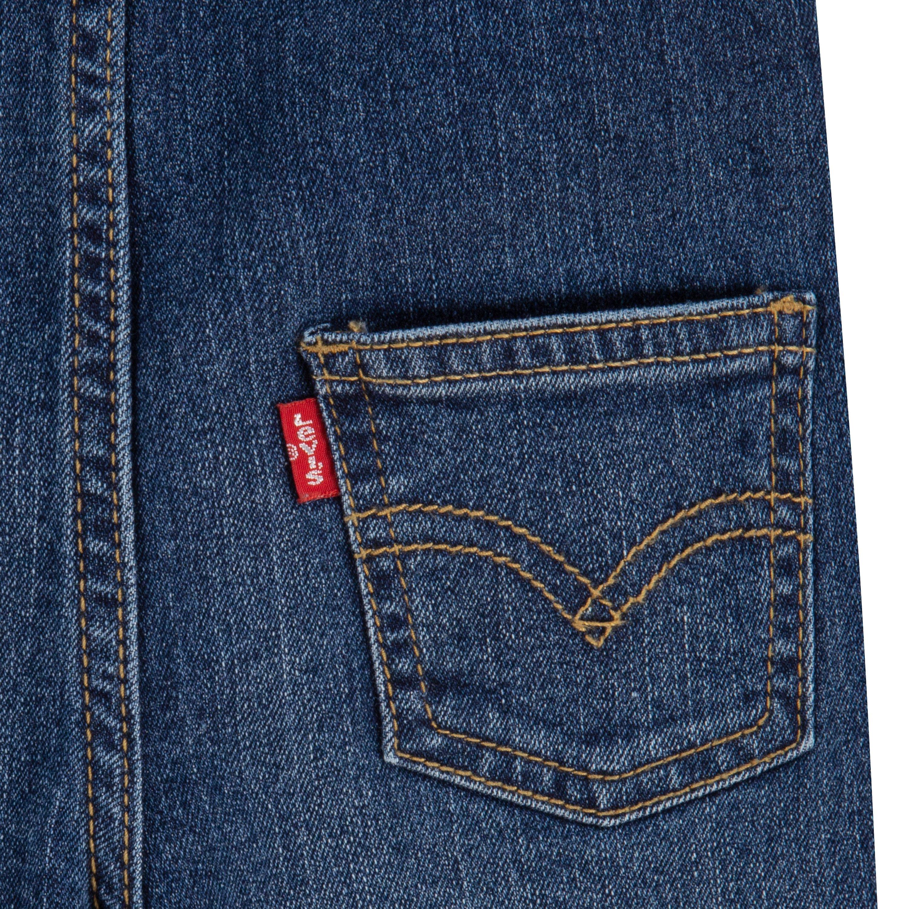 Levi's Baby Boys' Lightweight Dark Wash Denim Overalls - BLUE Thumbnail View 6