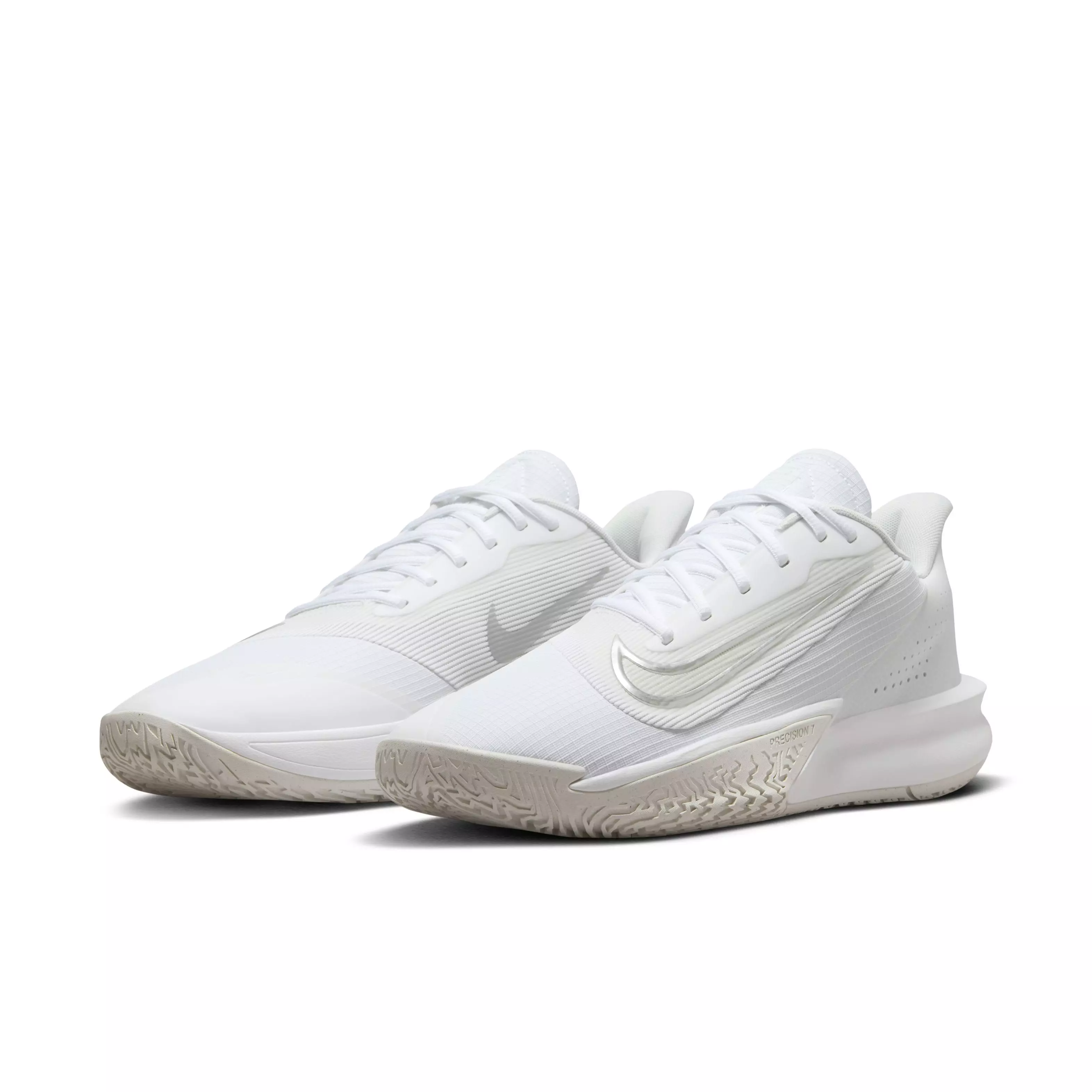 Nike Precision 7 "White/Photon Dust/Light Smoke Grey" Men's Basketball Shoe - WHITE/DUST/LT GREY